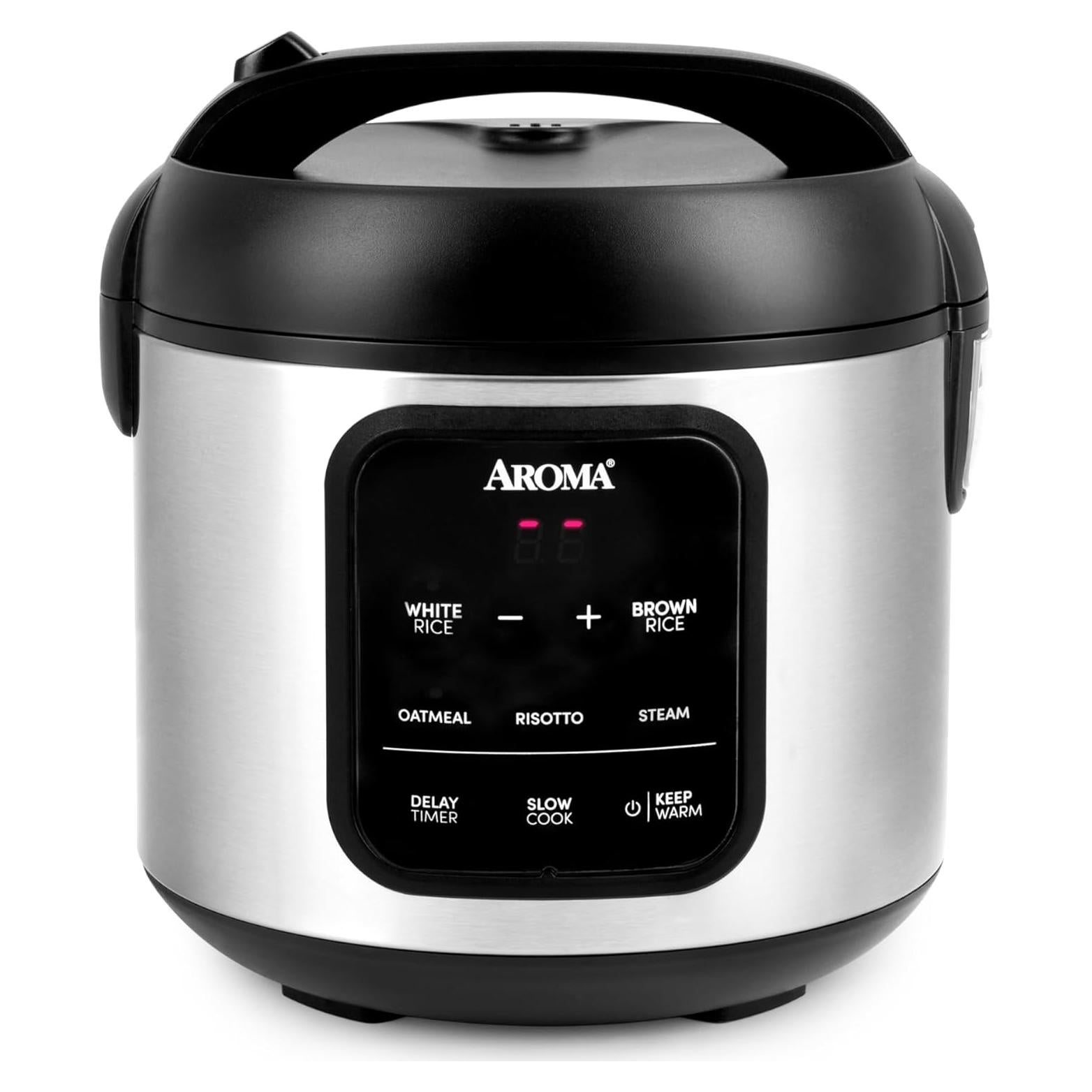 Olla Arrocera Digital AROMA ARC-5204SB 2 Qt 8 Tazas Acero Inoxidable