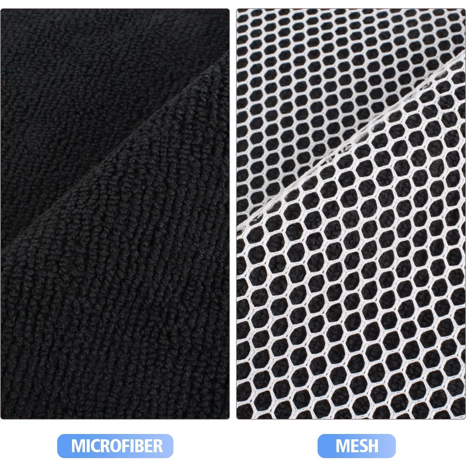 KinHwa Kitchen Washcloths for Dishes Absorbent Microfiber Dish Cloths Quick Dry Dish Rags with Poly Scour Scrub Side Ideal for Kitchen Cleaning and Housekeeping (Black, 7inchx7inch 18 Pack)