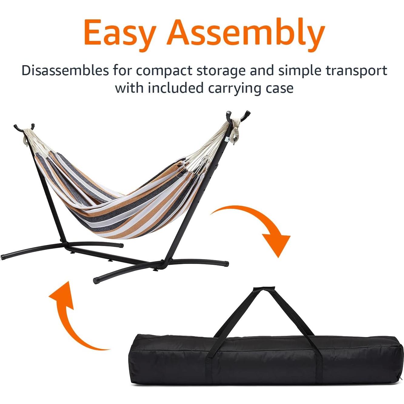 Hamaca Doble Amazon Basics con Soporte de Acero 213 kg