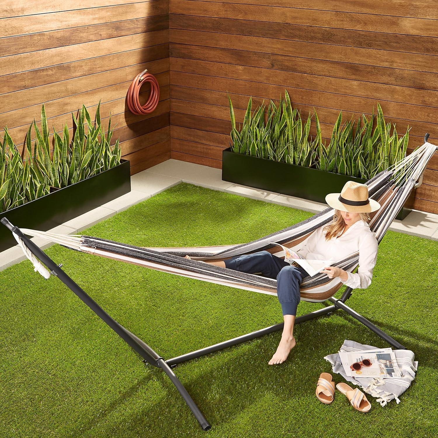 Hamaca Doble Amazon Basics con Soporte de Acero 213 kg