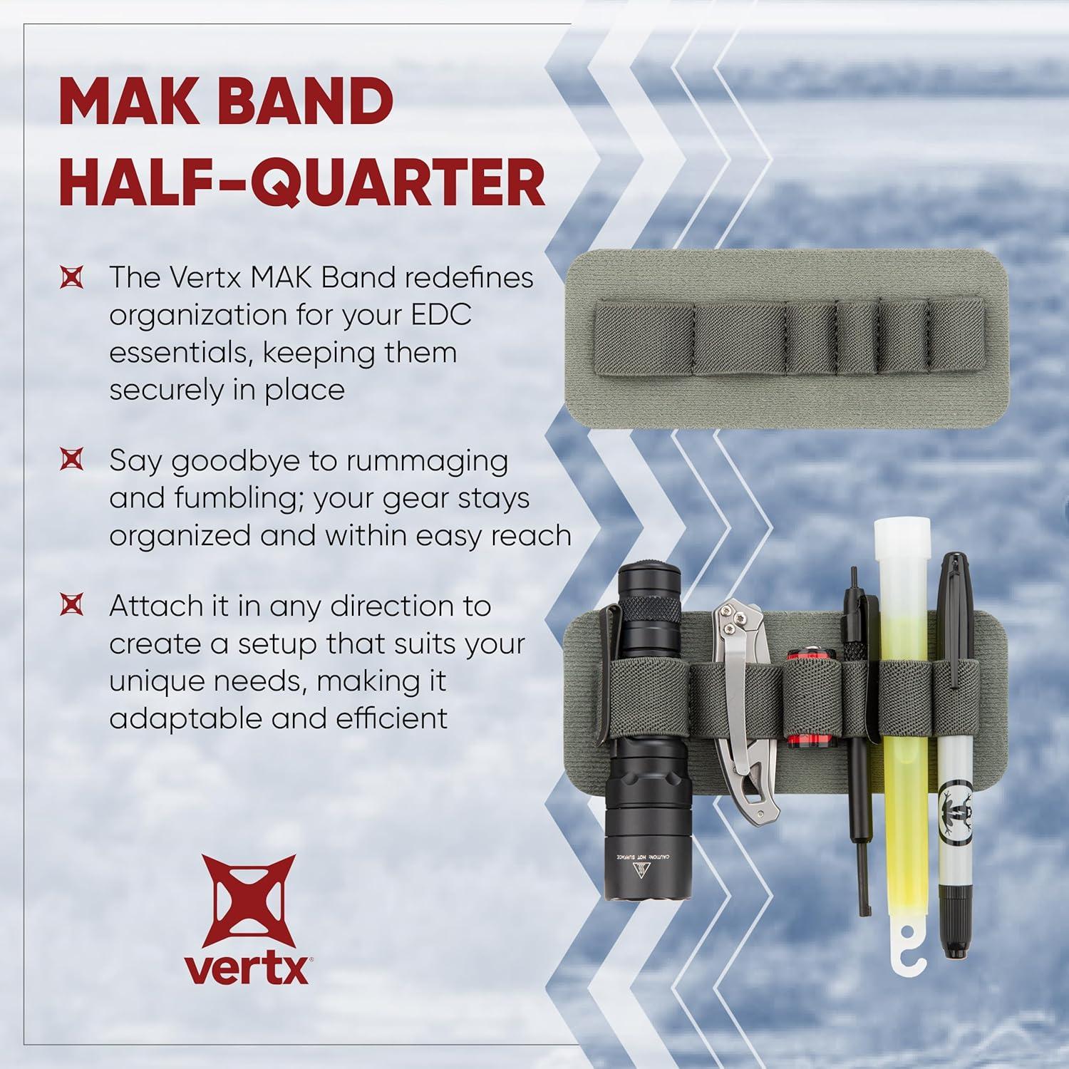 Organizador Táctico EDC Vertx MAK Band Half-Quarter Gris