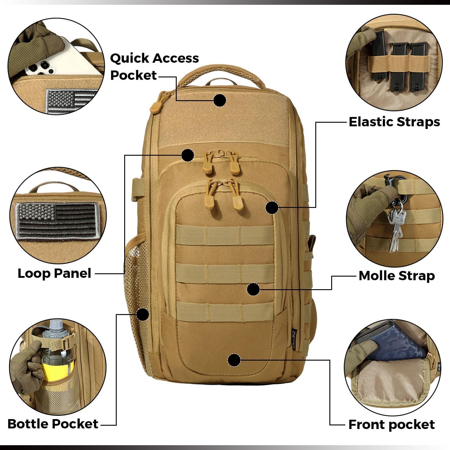 Mochila Táctica DBTAC 10L para Transporte Oculto Beige