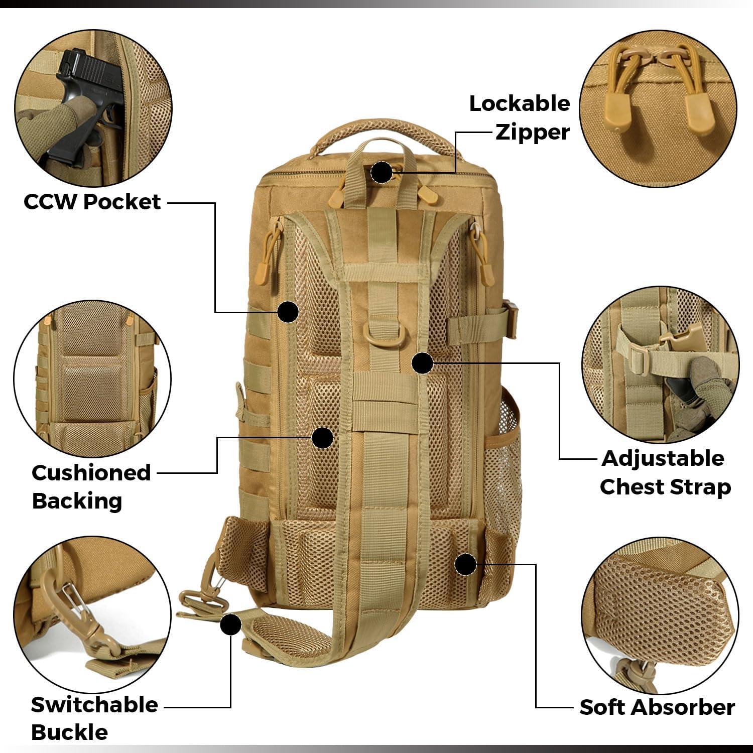 Mochila Táctica DBTAC 10L para Transporte Oculto Beige