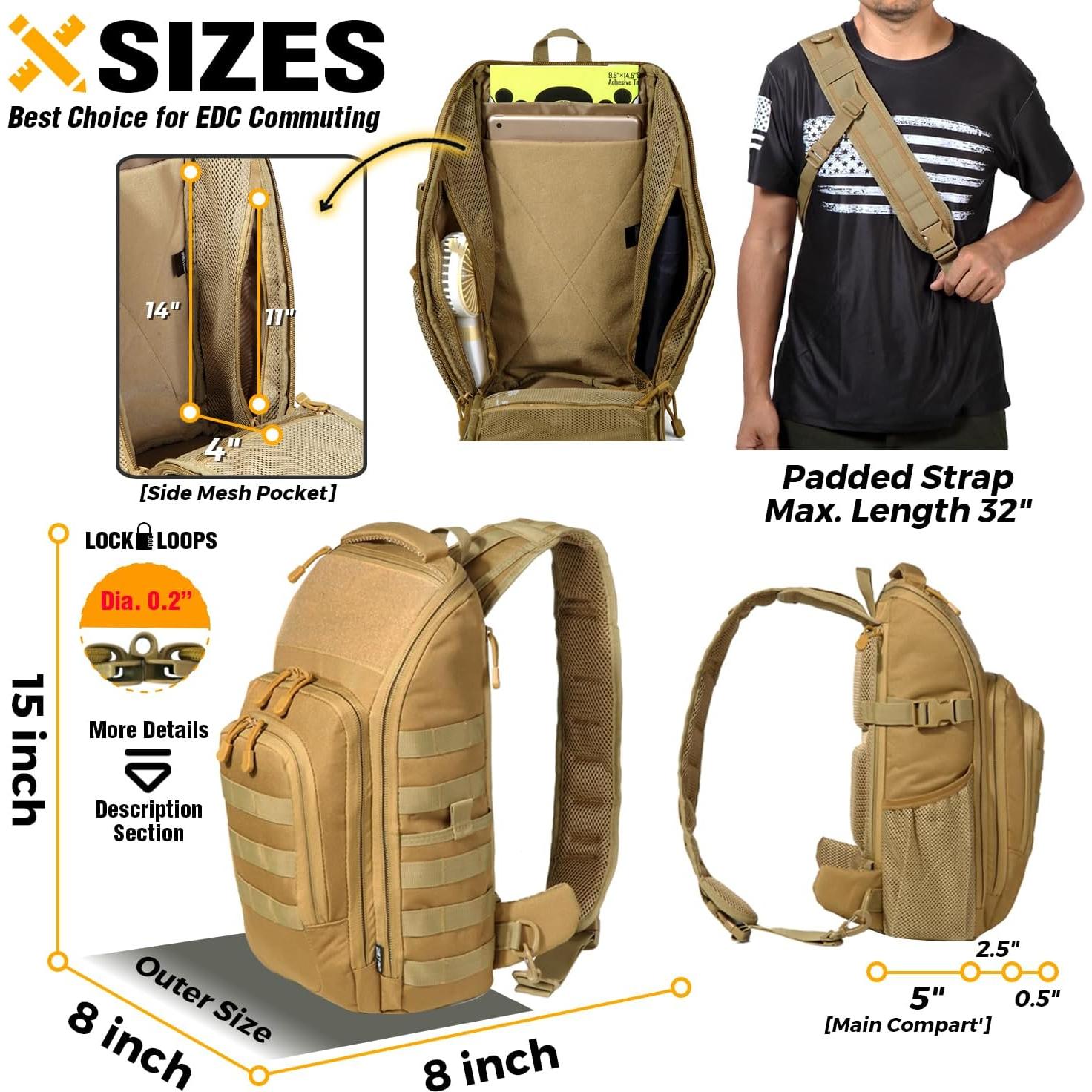 Mochila Táctica DBTAC 10L para Transporte Oculto Beige