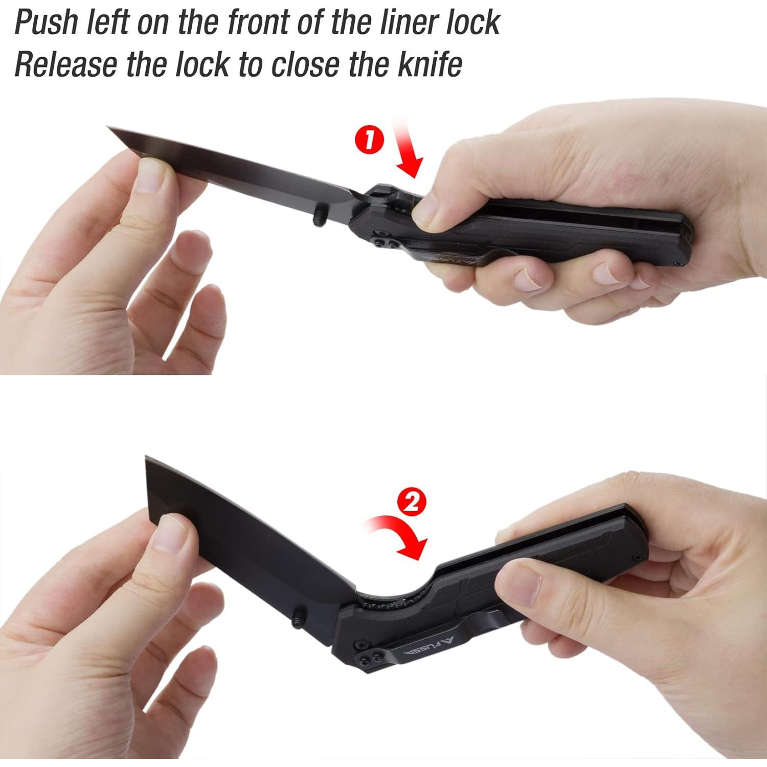 Cuchillo de bolsillo FLISSA táctico plegable 8.89 cm G10