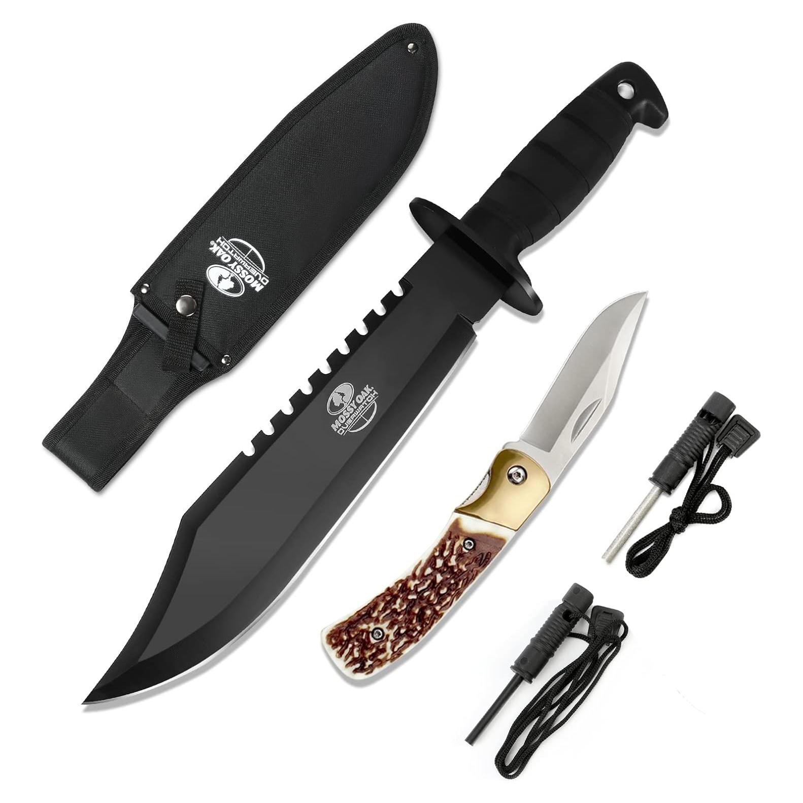 Cuchillo Bowie de Supervivencia Mossy Oak 38.1 cm con Funda