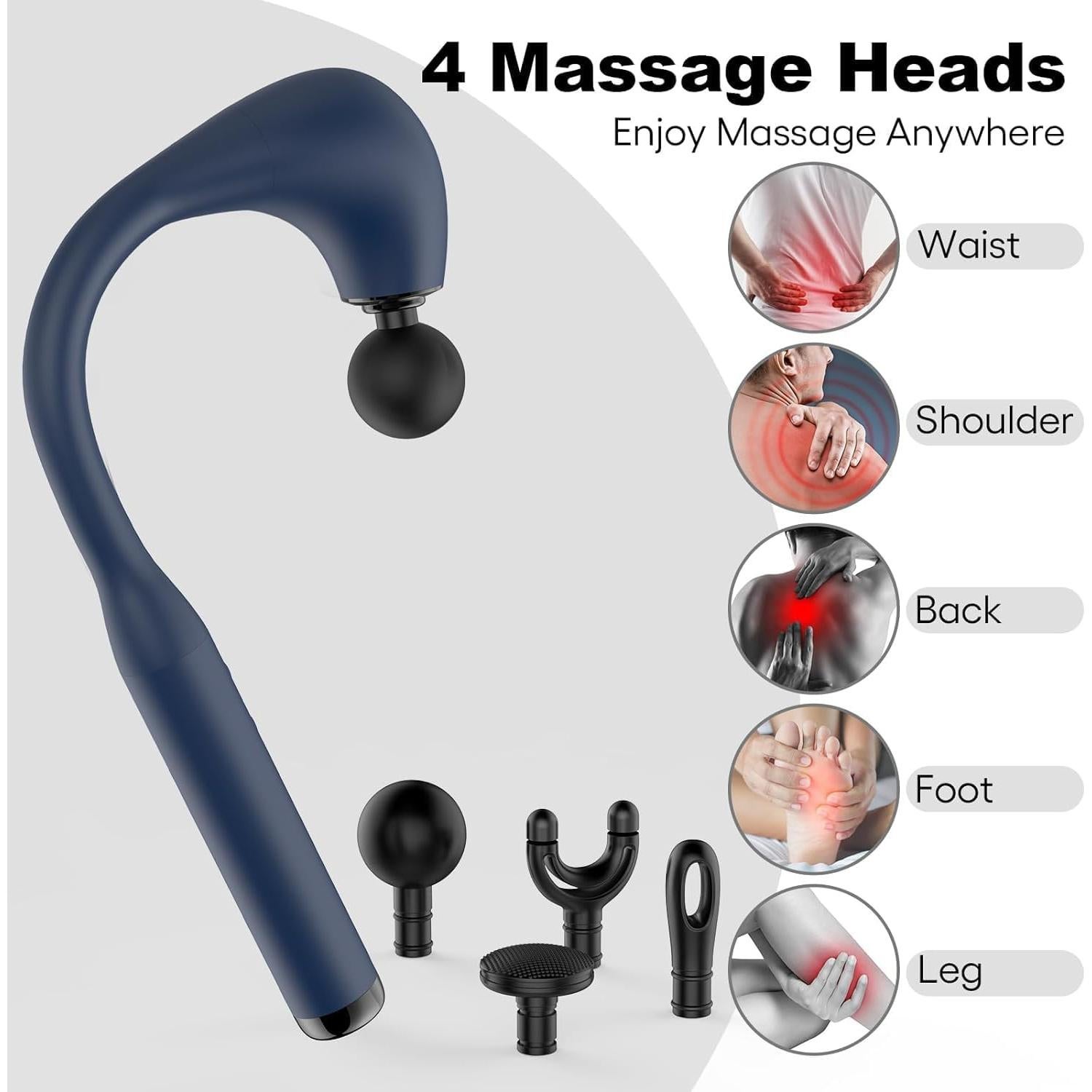 Masajeador de Tejido Profundo JiAn Health JA-G4 Azul 4 Cabezas