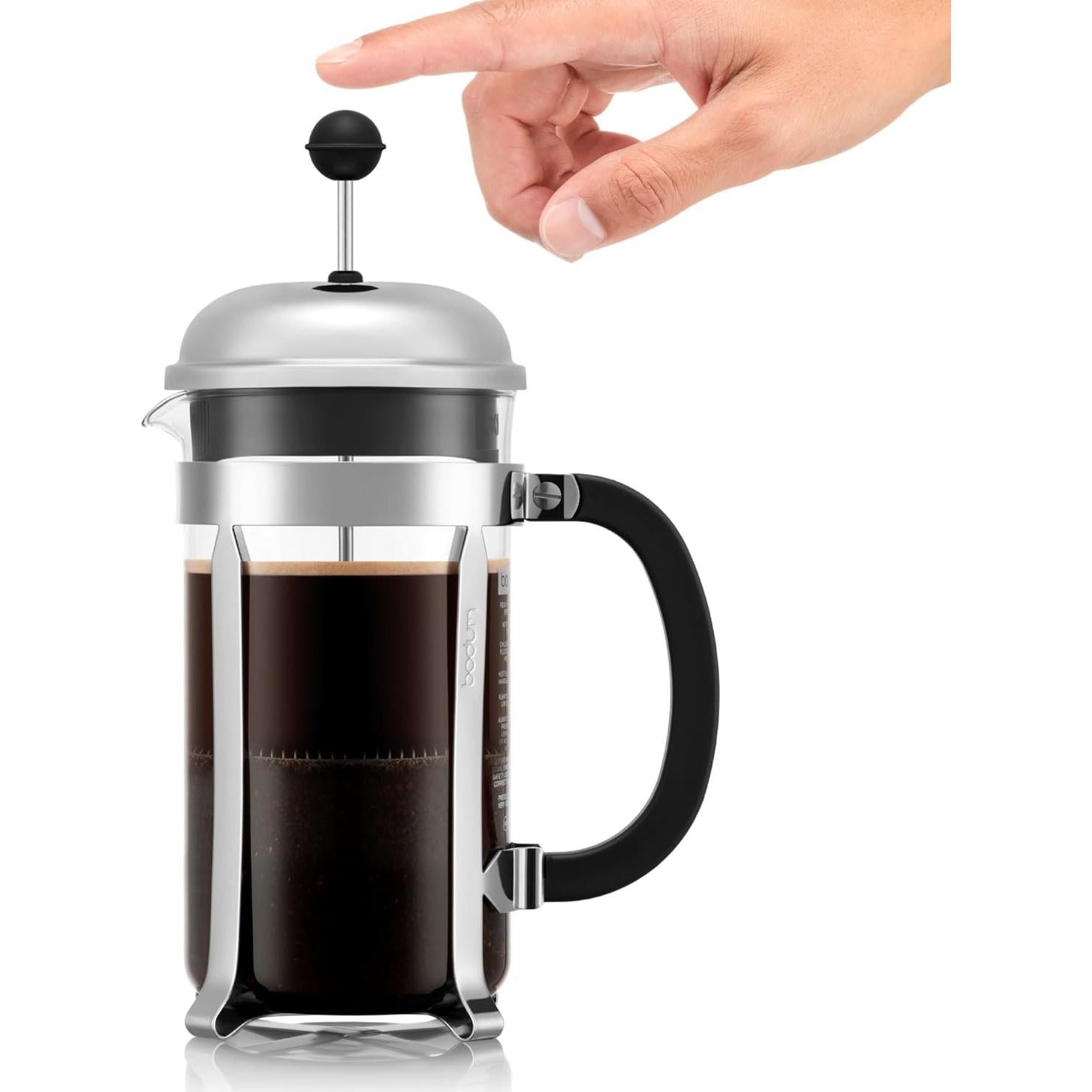 Cafetera de Émbolo Bodum 1L Chambord Acero y Vidrio