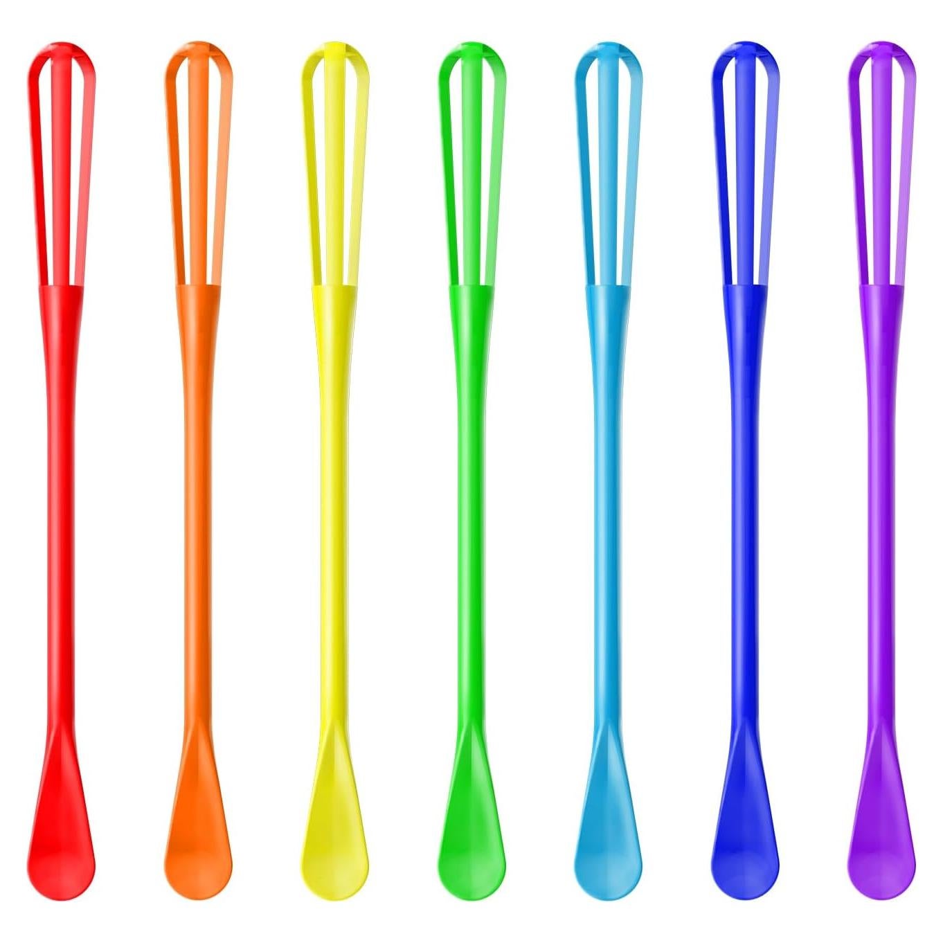 Colorful Mini Whisk, Mini Spoon, Multifunctional Small Whisks for Cooking, Tiny Whisk 7 Pieces, Mini Small Wisk, for Blending, Whisking, Beating Ingredients, Mixing Sauces