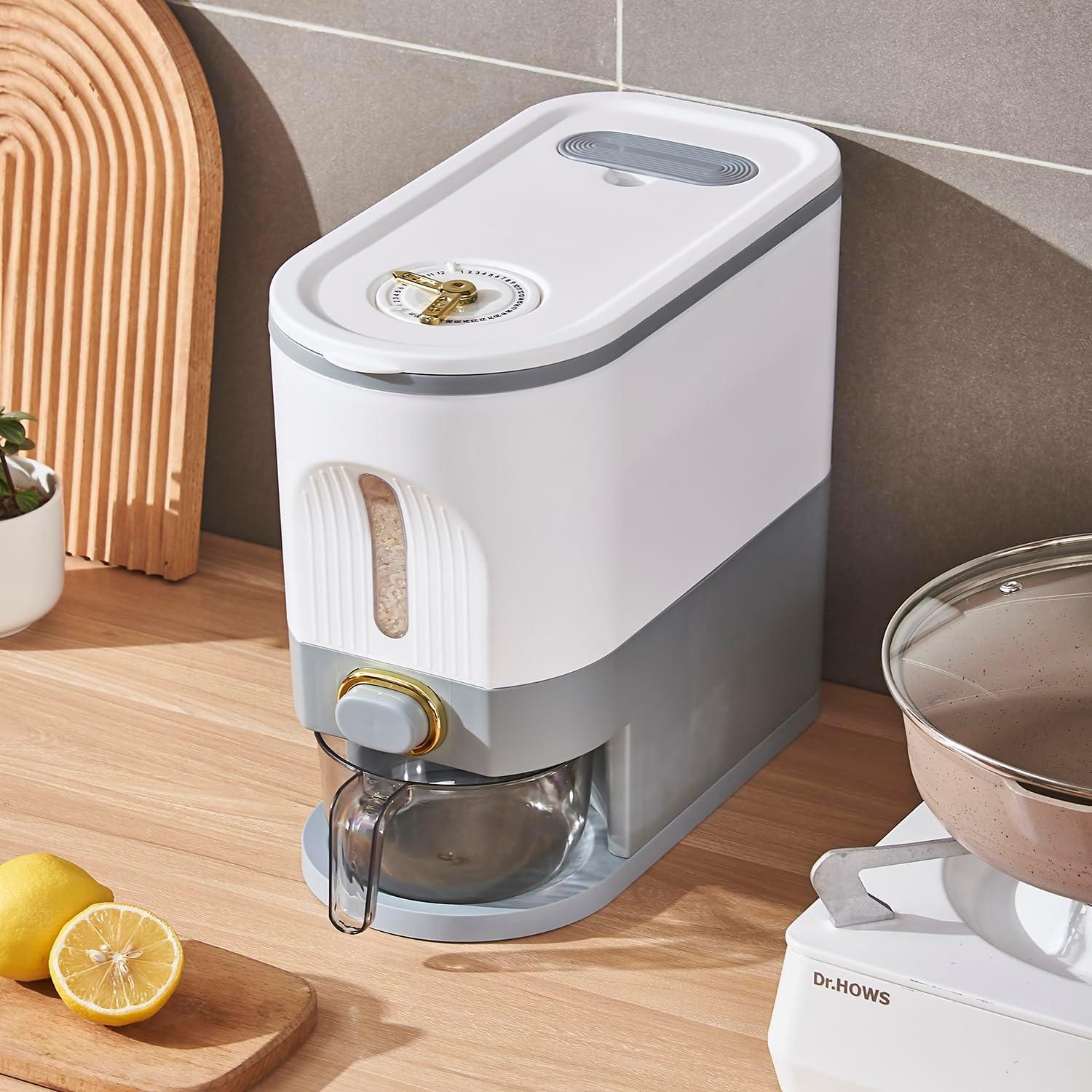 Contenedor de Arroz Sooyee 5kg con Tapa y Medidor a Prueba de Humedad