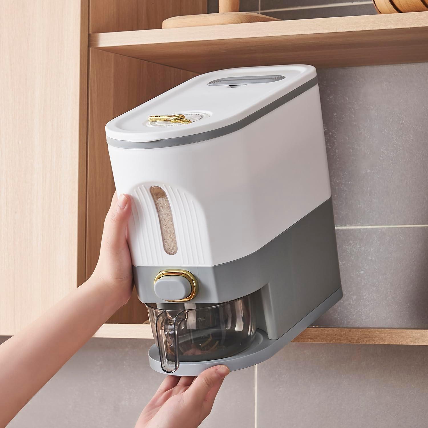 Contenedor de Arroz Sooyee 5kg con Tapa y Medidor a Prueba de Humedad