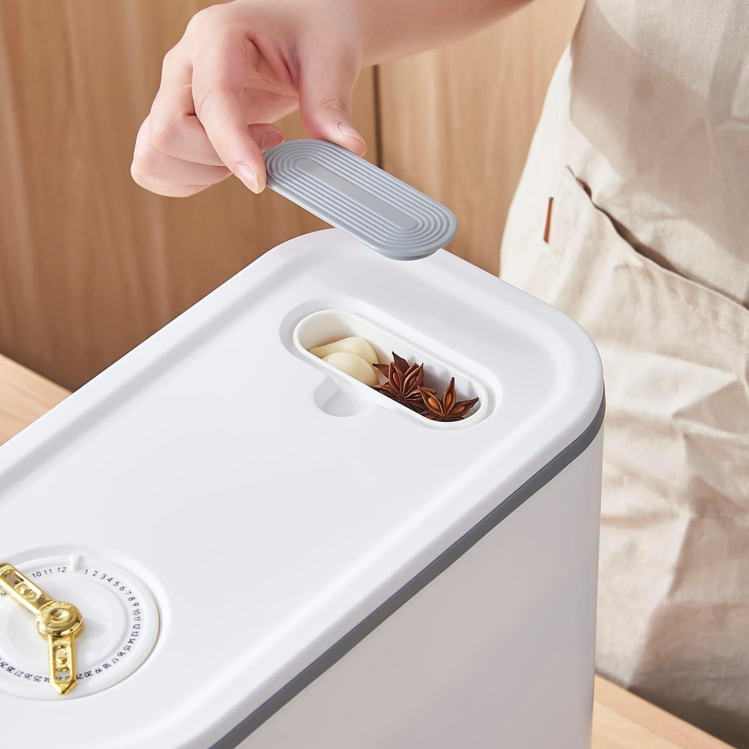 Contenedor de Arroz Sooyee 5kg con Tapa y Medidor a Prueba de Humedad