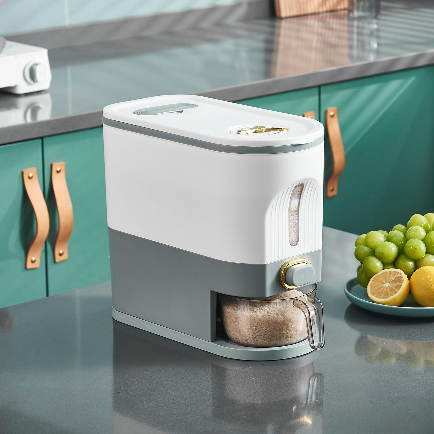 Contenedor de Arroz Sooyee 5kg con Tapa y Medidor a Prueba de Humedad