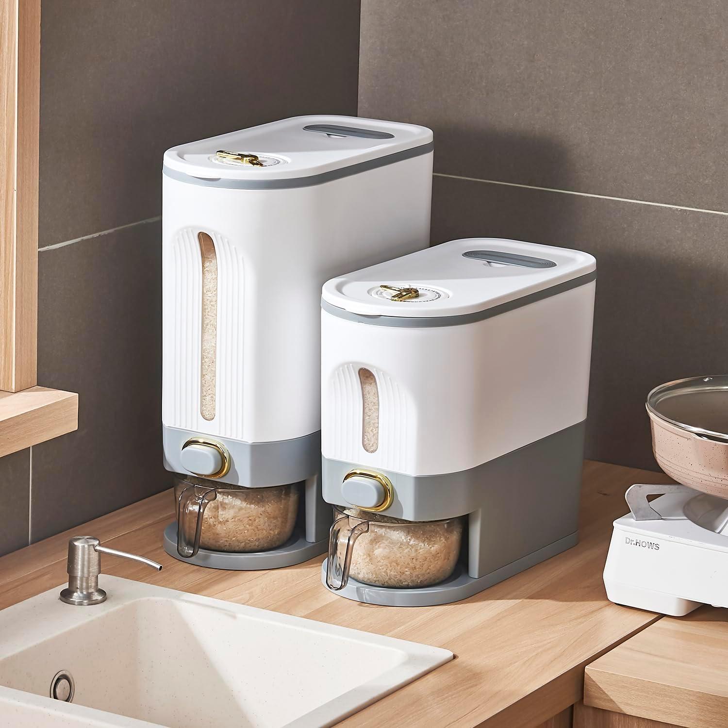 Contenedor de Arroz Sooyee 5kg con Tapa y Medidor a Prueba de Humedad