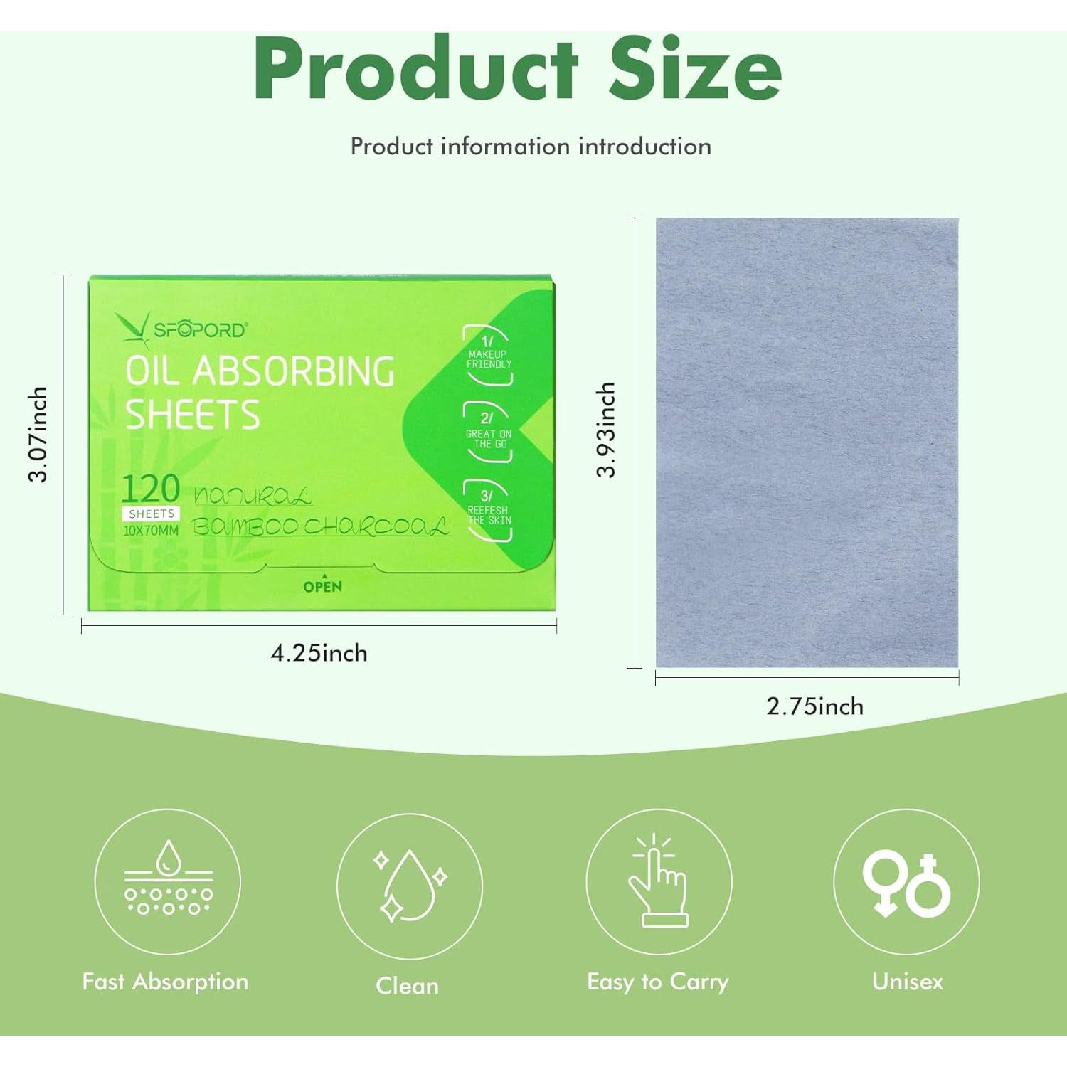 Hojas Absorbentes de Aceite SFOPORD - 240 Hojas para Piel Grasa