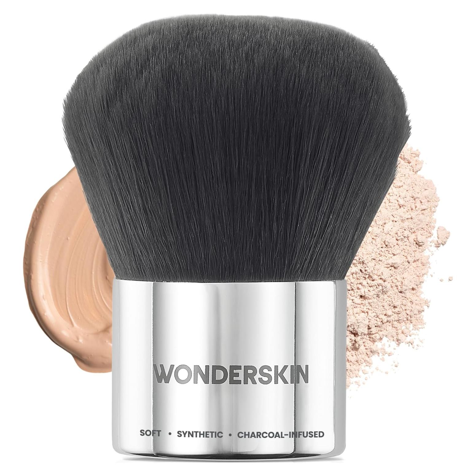 Brocha Kabuki Wonderskin Gris Oscuro - Cerdas Ultra Suaves