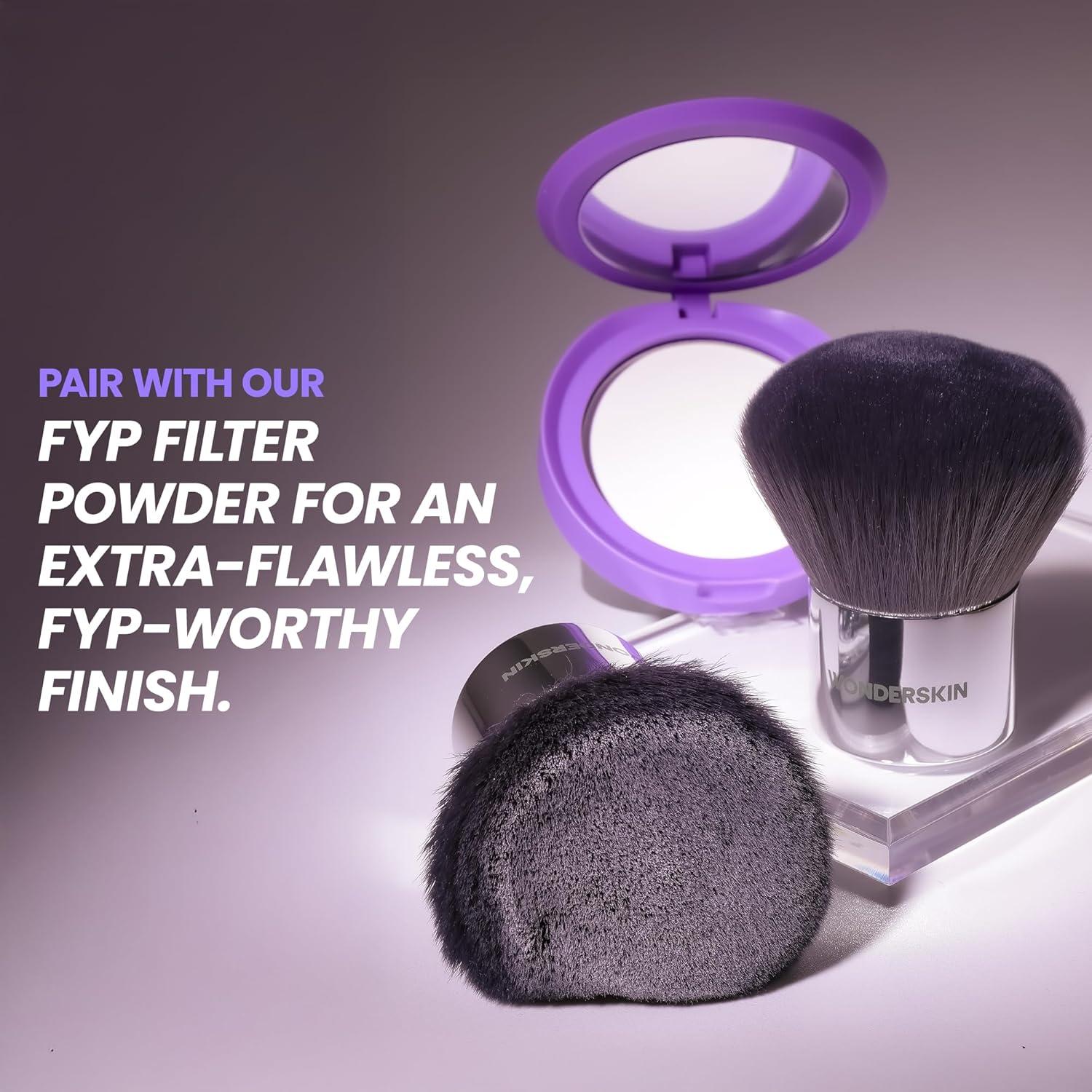 Brocha Kabuki Wonderskin Gris Oscuro - Cerdas Ultra Suaves