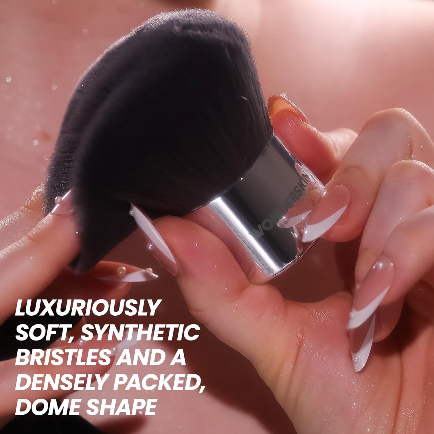 Brocha Kabuki Wonderskin Gris Oscuro - Cerdas Ultra Suaves