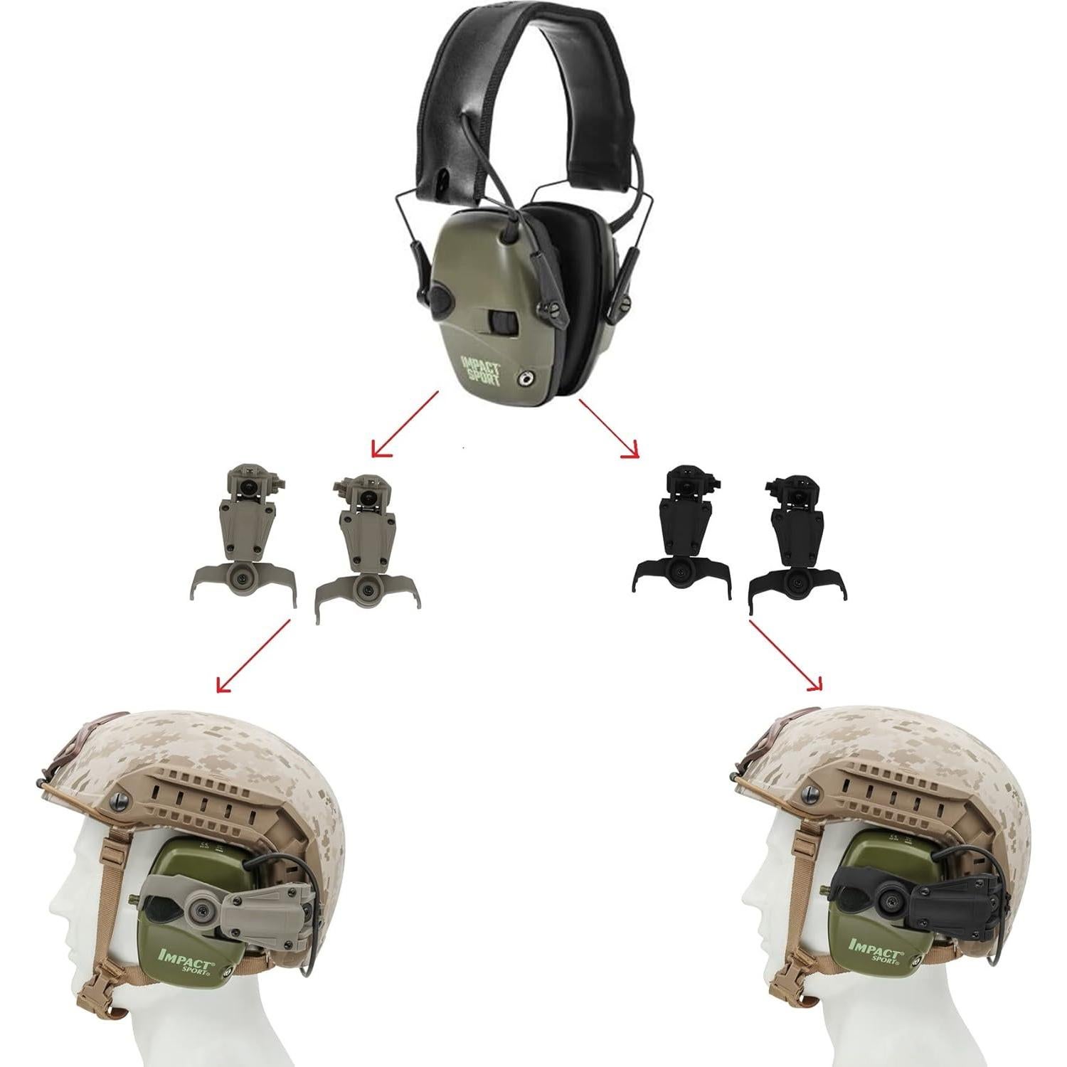 Adaptador de Rail ARC HEARFALCOM para Cascos Tácticos