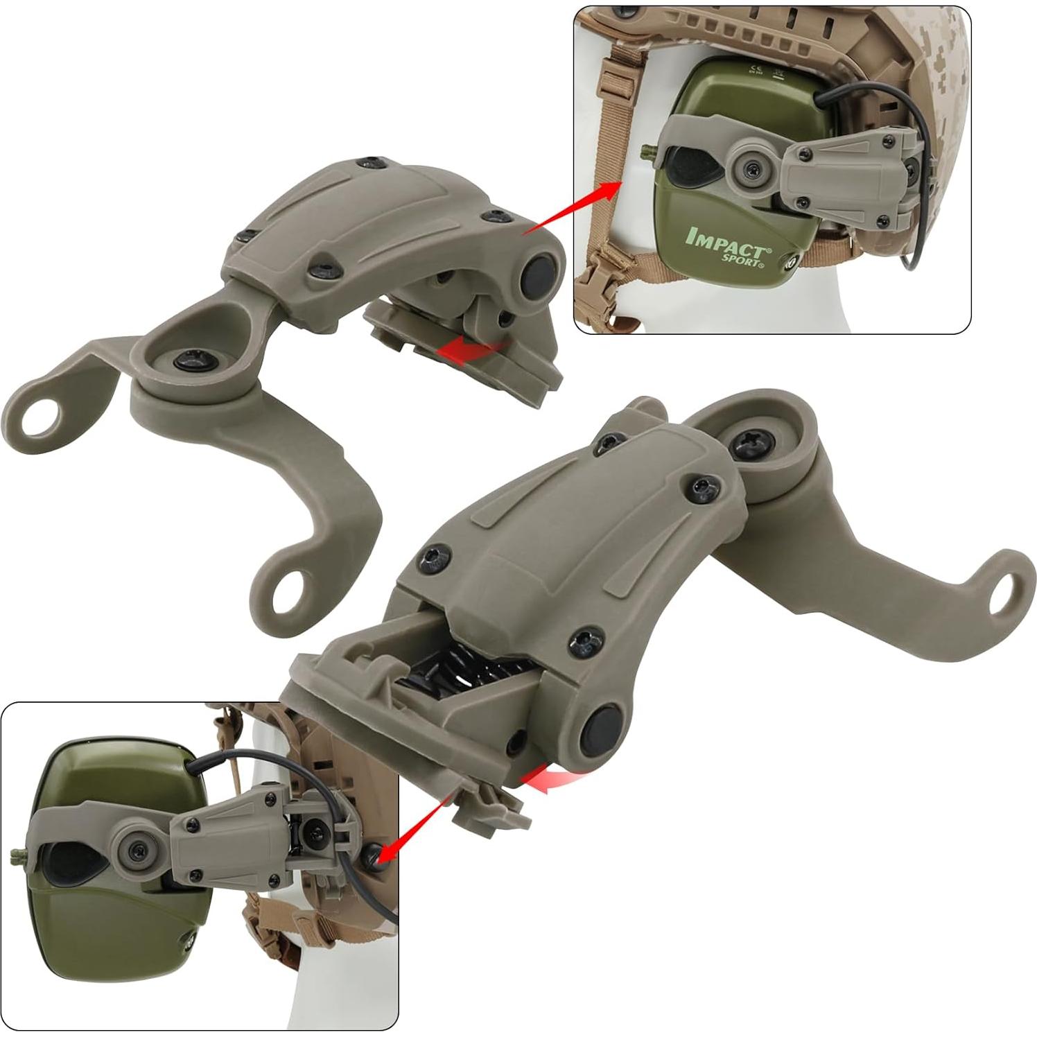 Adaptador de Rail ARC HEARFALCOM para Cascos Tácticos