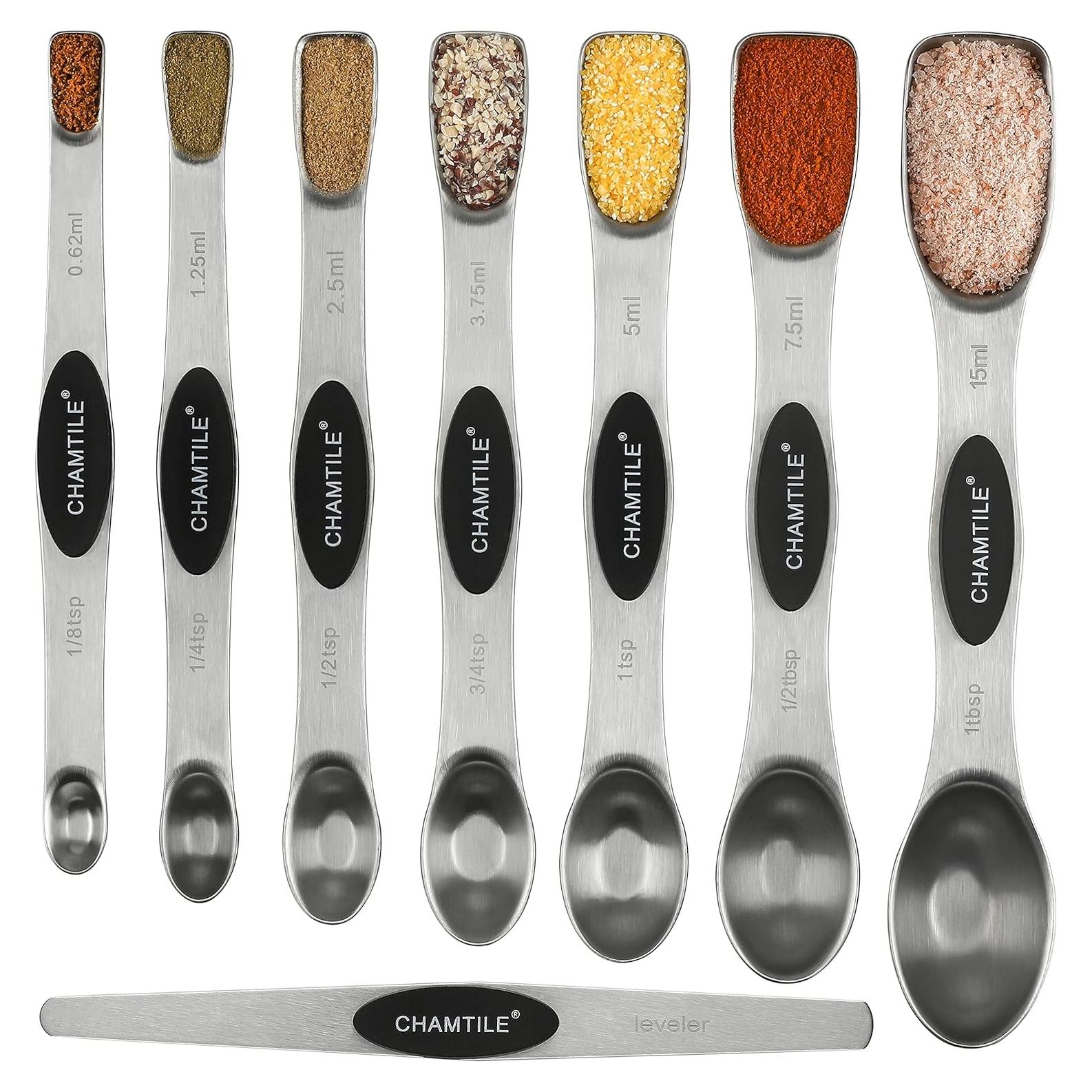 Juego de Cucharas Medidoras Magnéticas CHAMTILE Acero Inoxidable