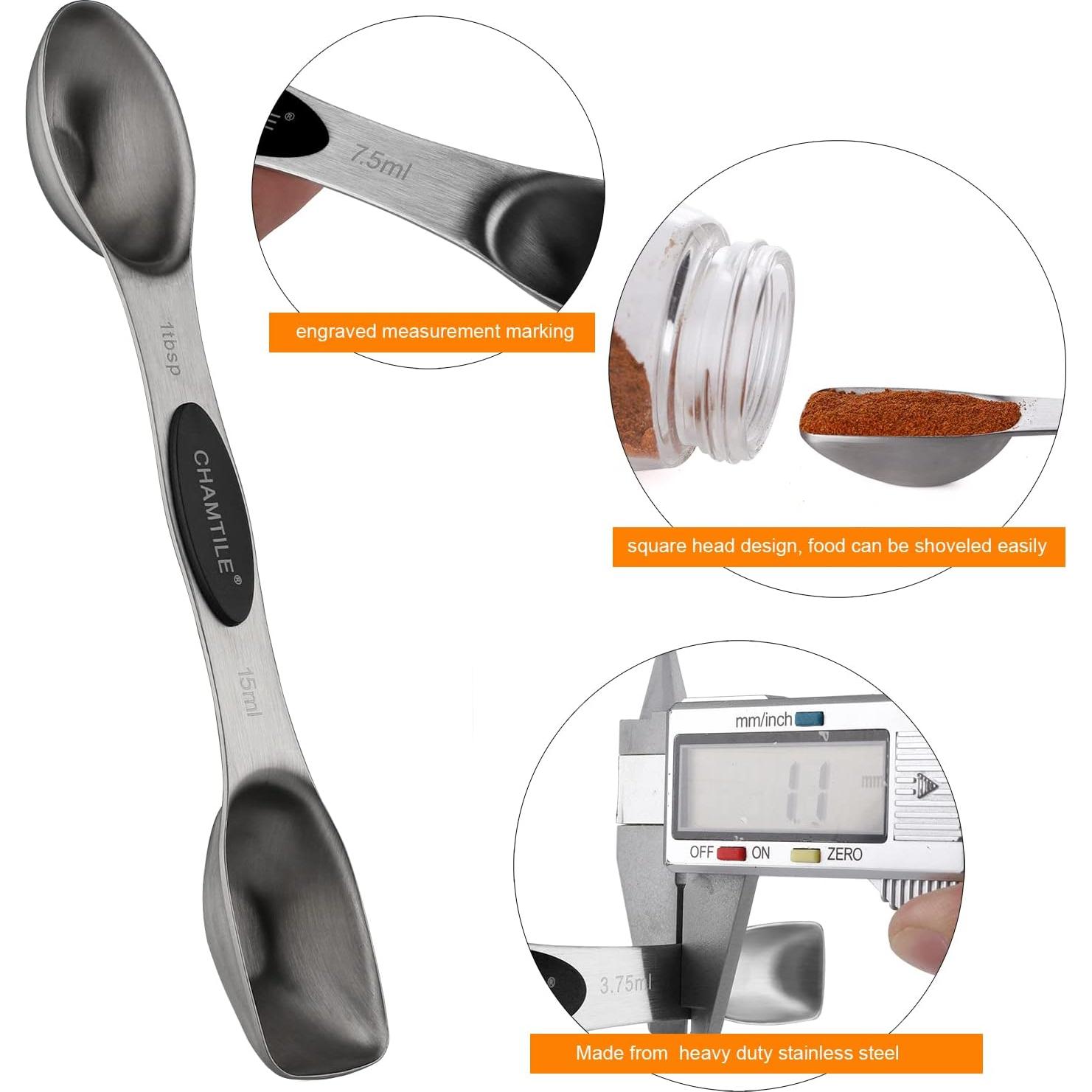 Juego de Cucharas Medidoras Magnéticas CHAMTILE Acero Inoxidable