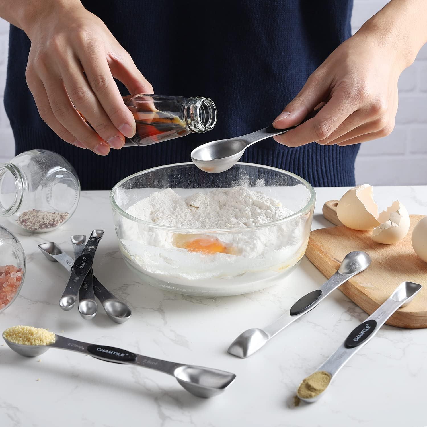 Juego de Cucharas Medidoras Magnéticas CHAMTILE Acero Inoxidable