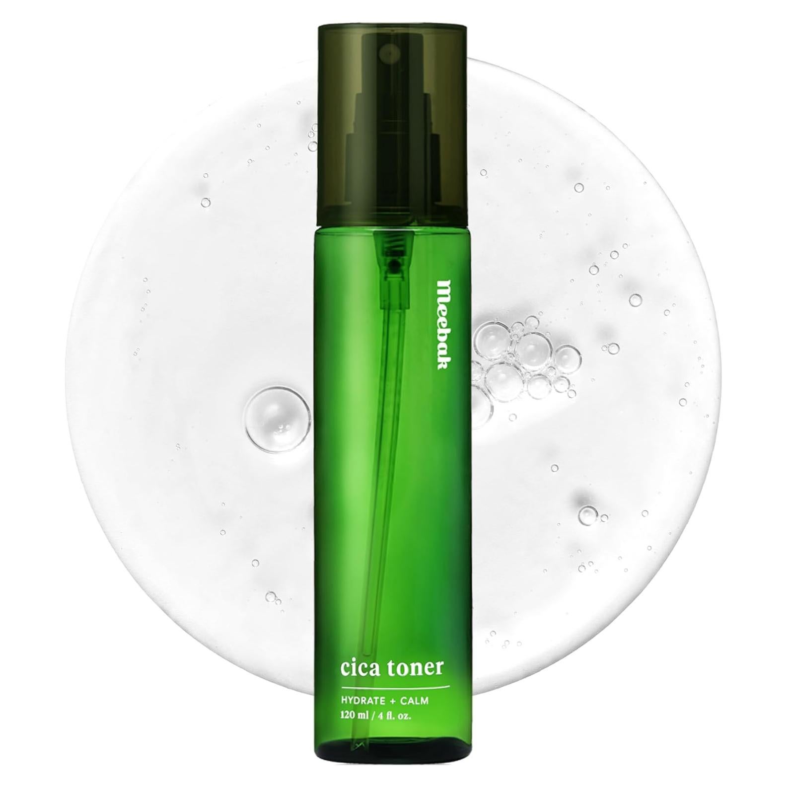 Meebak CICA Toner Spray | Korean Face Mist | Facial Spray with Centella Asiatica & Vitamin E | Soothing Face Toner for Sensitive, Oily, and Combination Skin | 4 fl oz