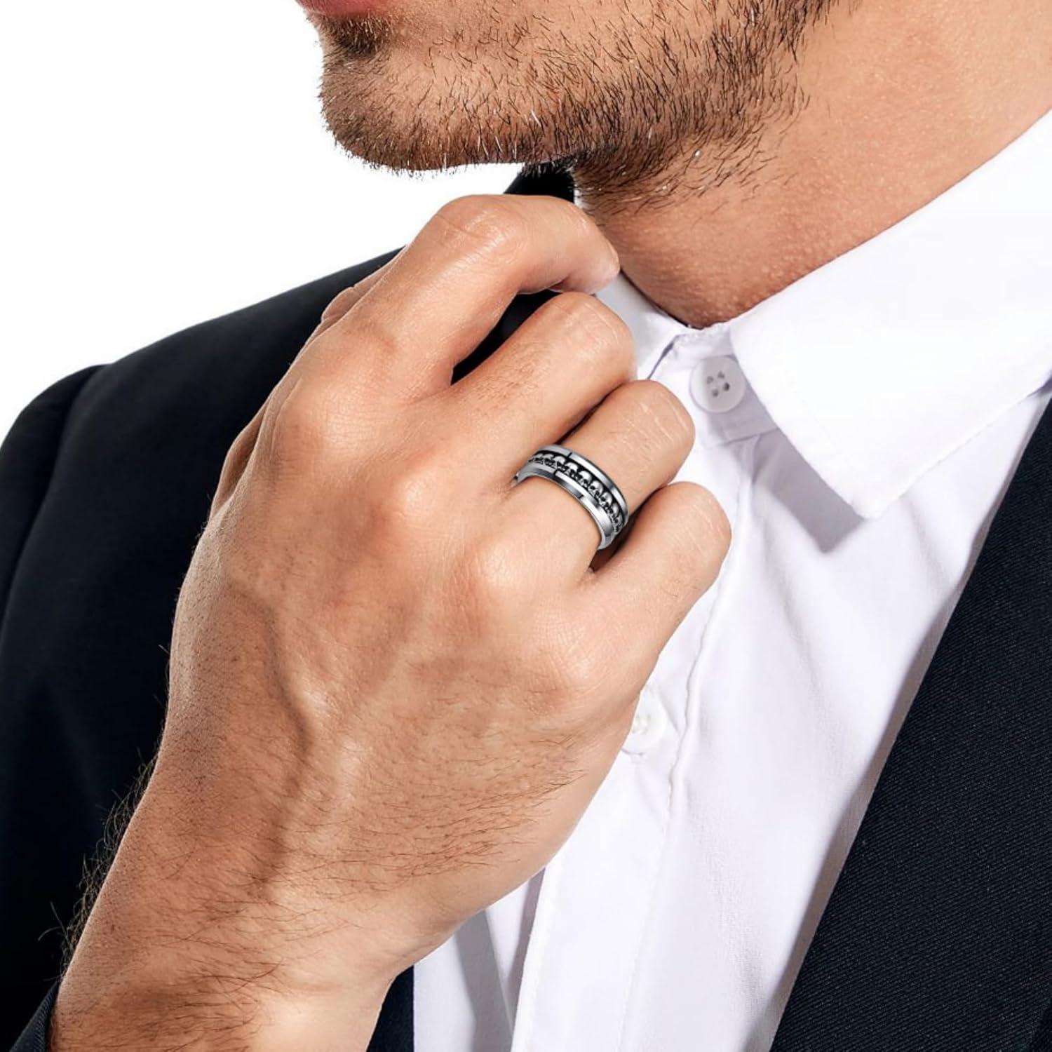 Anillo NUNCAD 925 Plata de Ley Calavera 8mm para Hombres