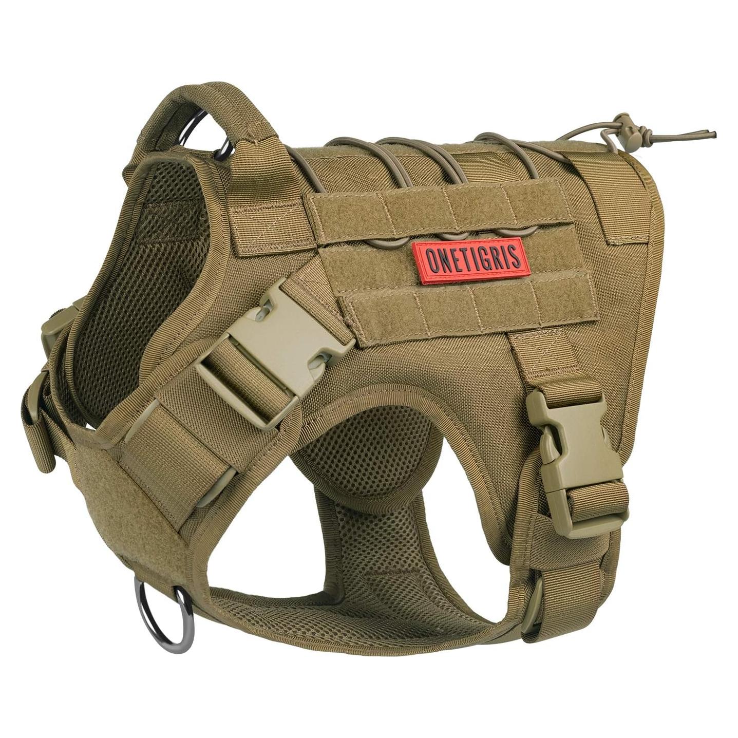 Arnés Táctico para Perros OneTigris X-Grande Marrón