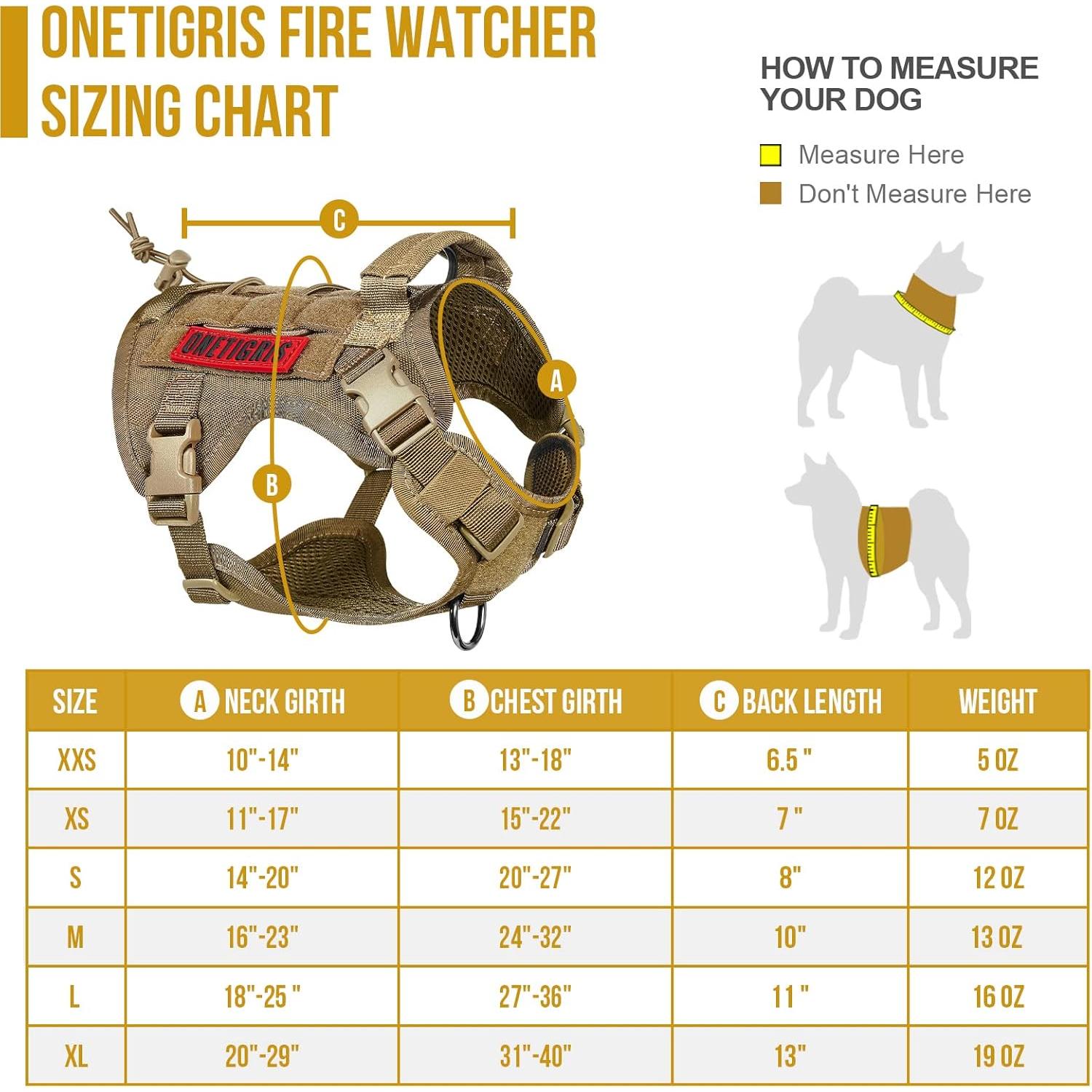 Arnés Táctico para Perros OneTigris X-Grande Marrón