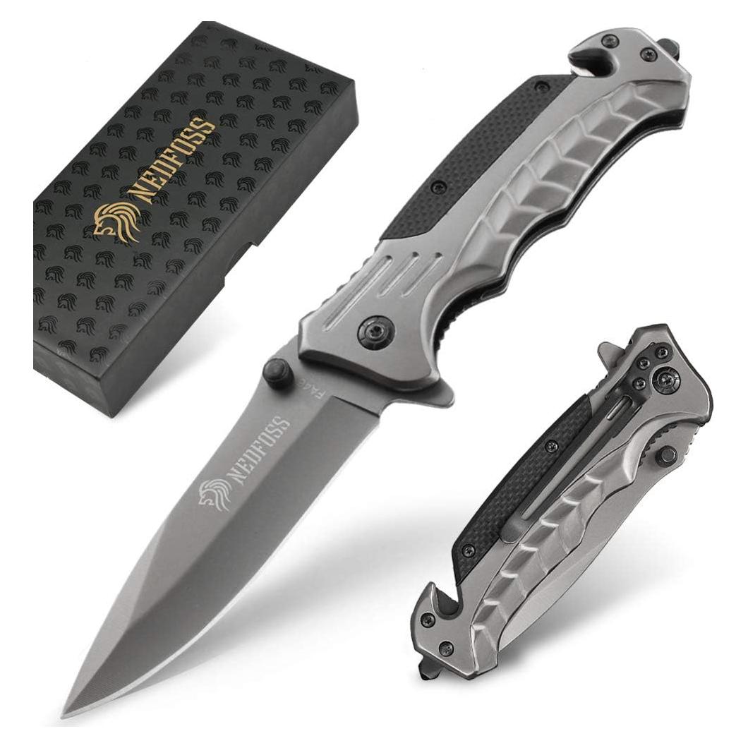 Cuchillo de bolsillo NedFoss FA46 3 en 1 con rompevidrios