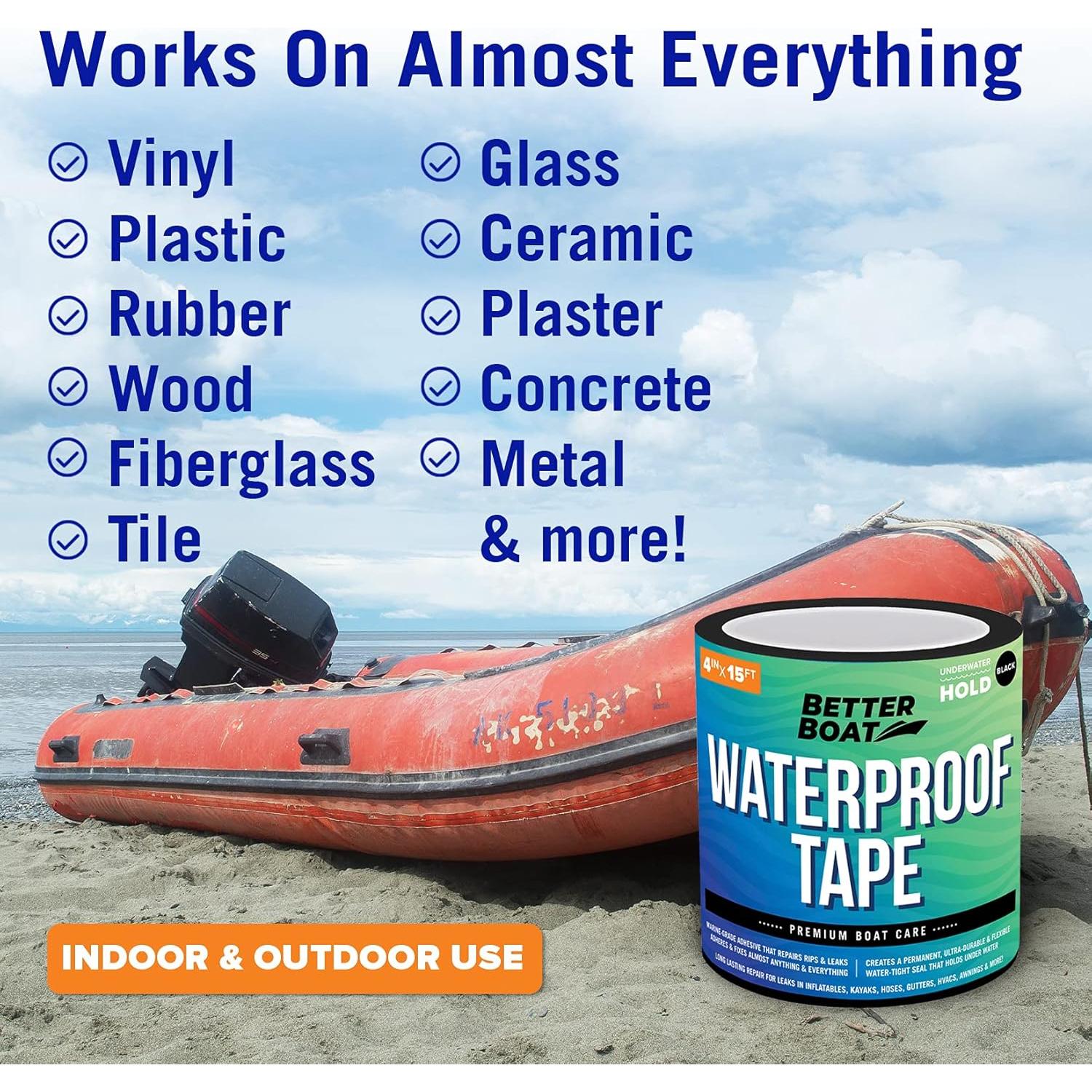 Cinta Impermeable Negra Better Boat 4" x 4.57 m para Filtraciones