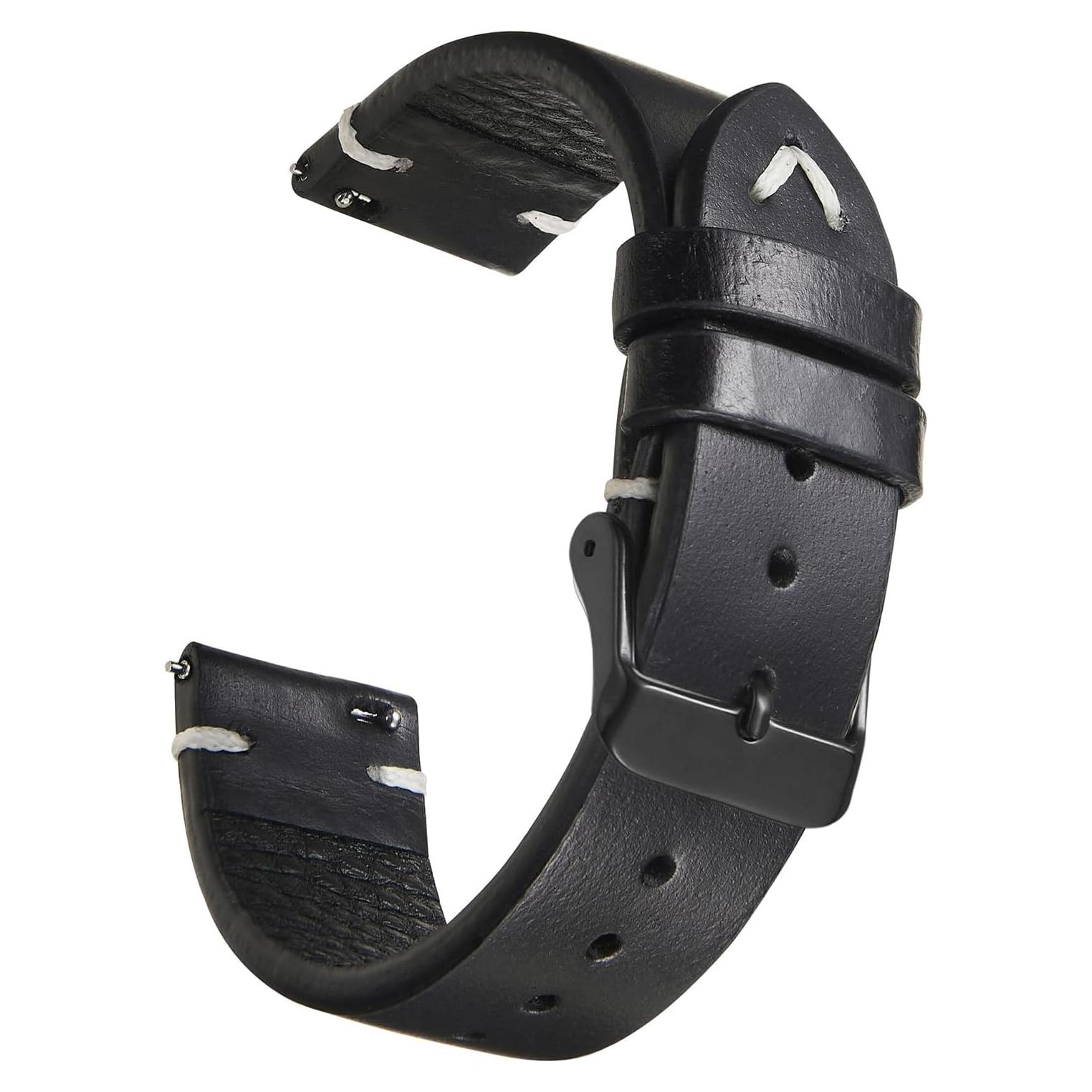 WOUKUP Vintage Leather Watch Band Quick Release Replacement Genuine Watch Strap 18mm 19mm 20mm 22mm for Men and Women