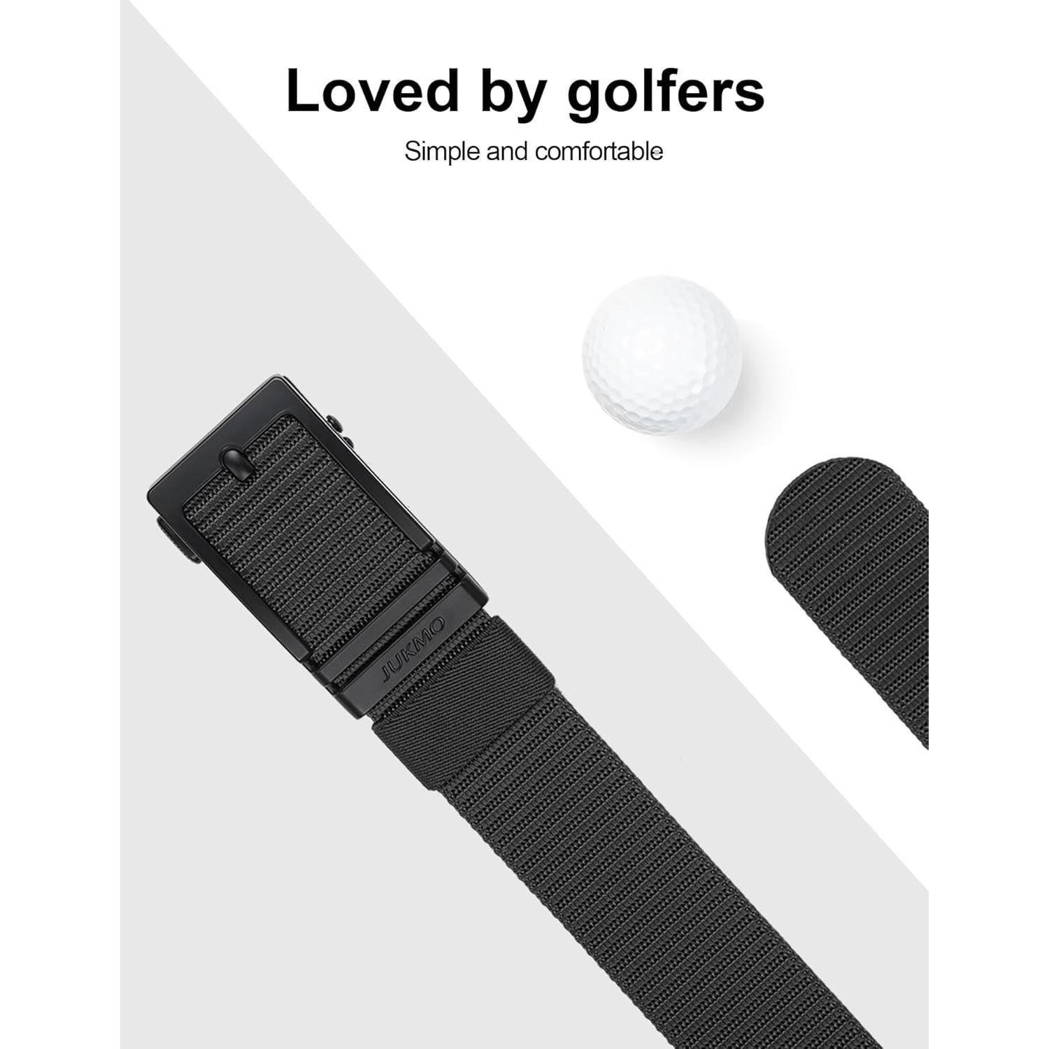 Cinturón de Golf JUKMO Automático Nylon Negro para Hombres