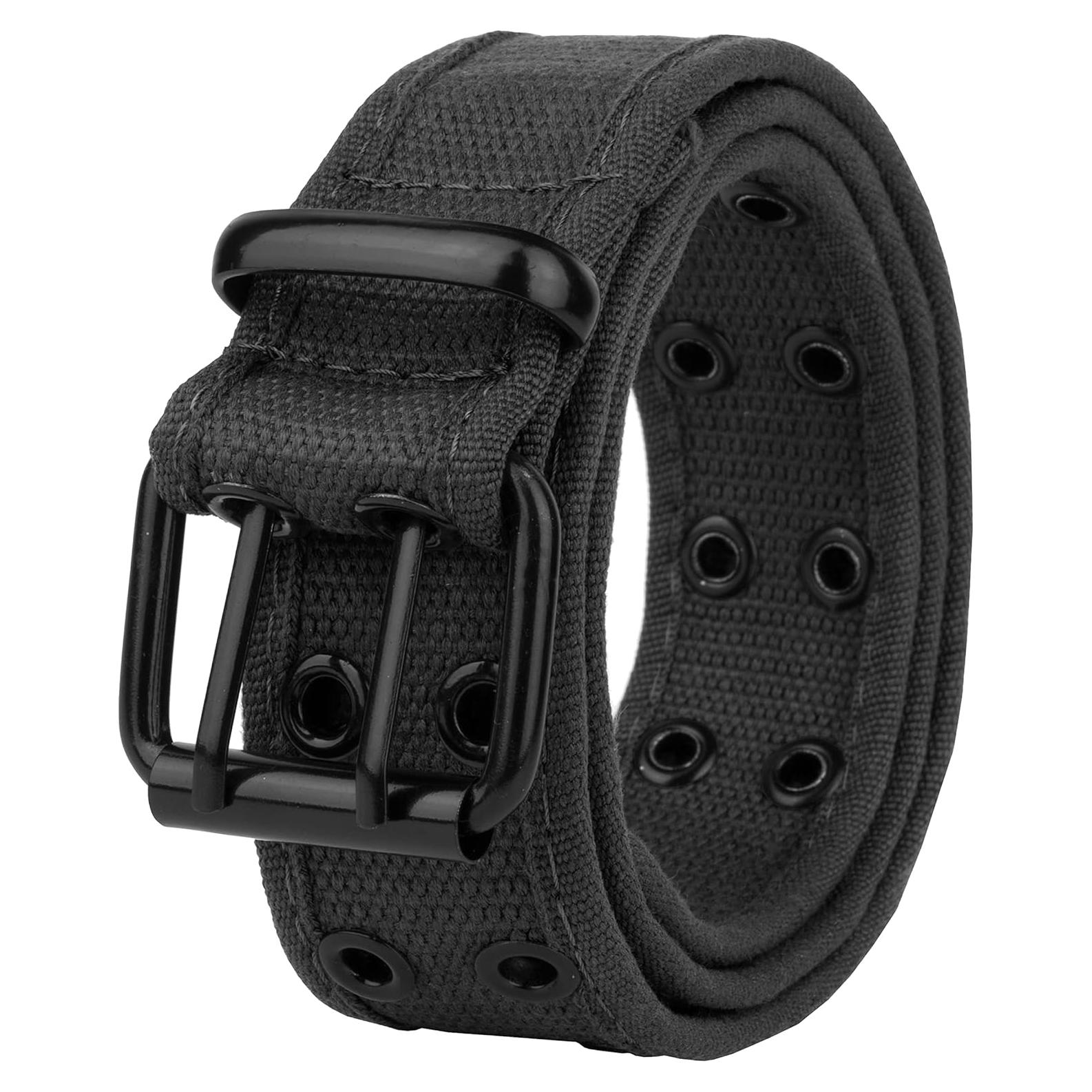 Cinturón de lona para hombres 12 colores con ojetes