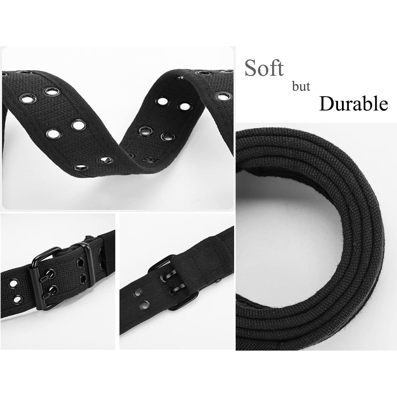 Cinturón de lona para hombres 12 colores con ojetes