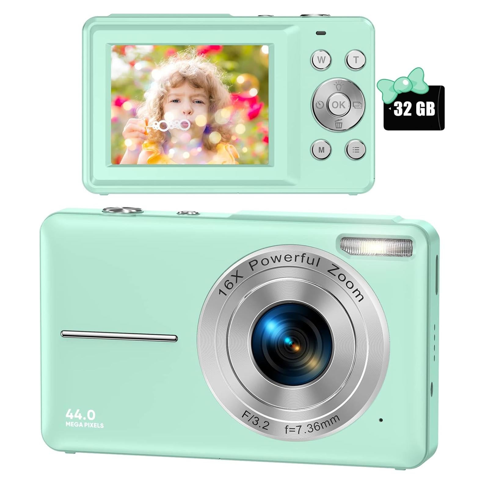 Cámara Digital Compacta VAHOIALD 44MP FHD 1080P Verde