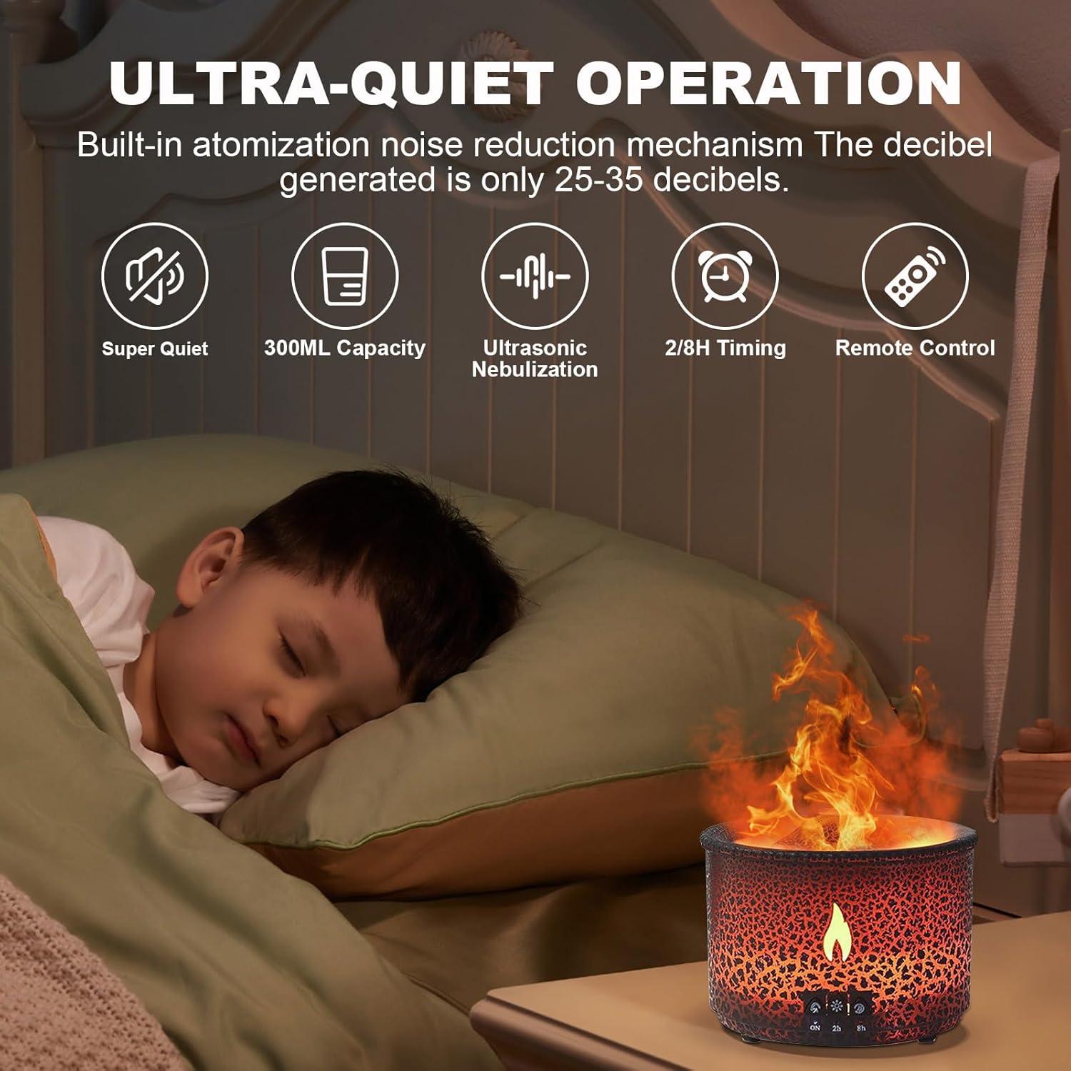 Difusor Humidificador Volcano MINGPINHUIUS 300ml Silencioso