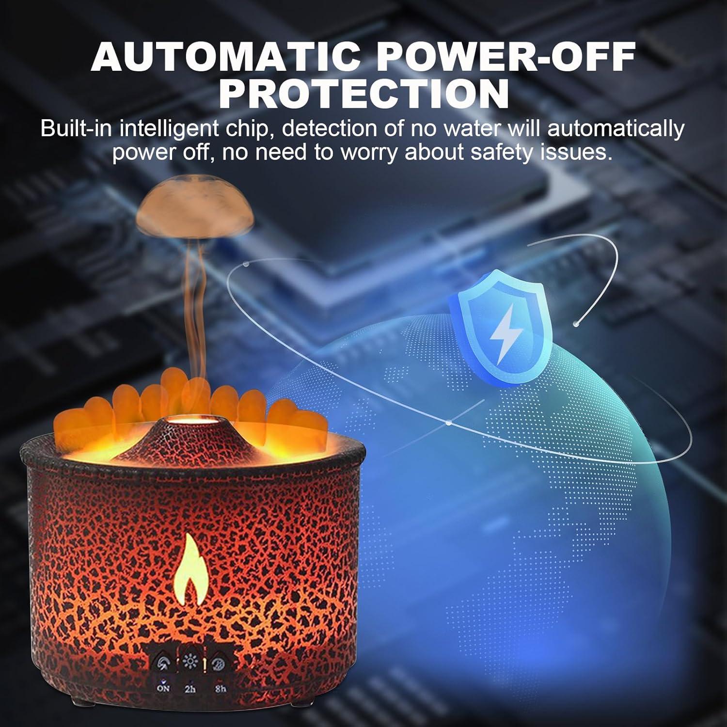 Difusor Humidificador Volcano MINGPINHUIUS 300ml Silencioso