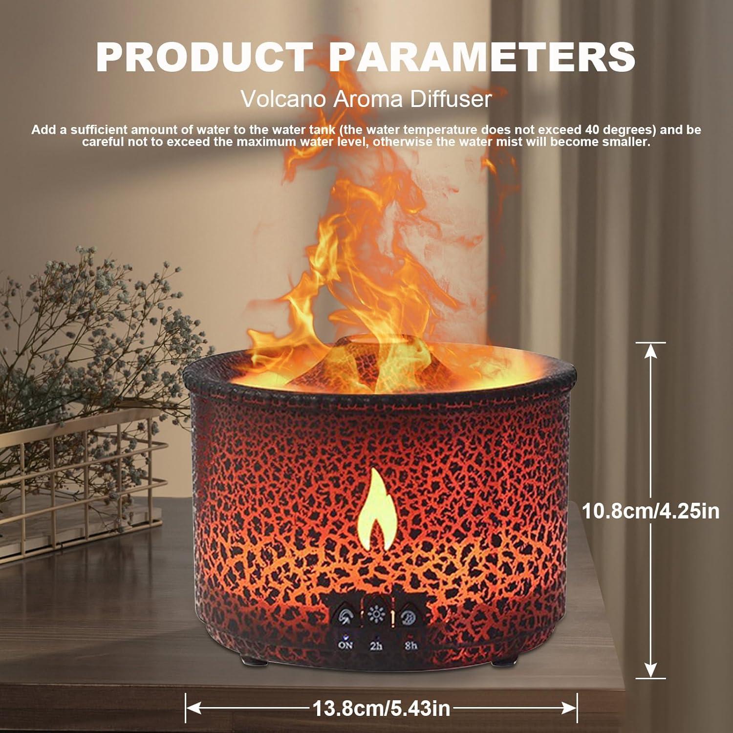 Difusor Humidificador Volcano MINGPINHUIUS 300ml Silencioso