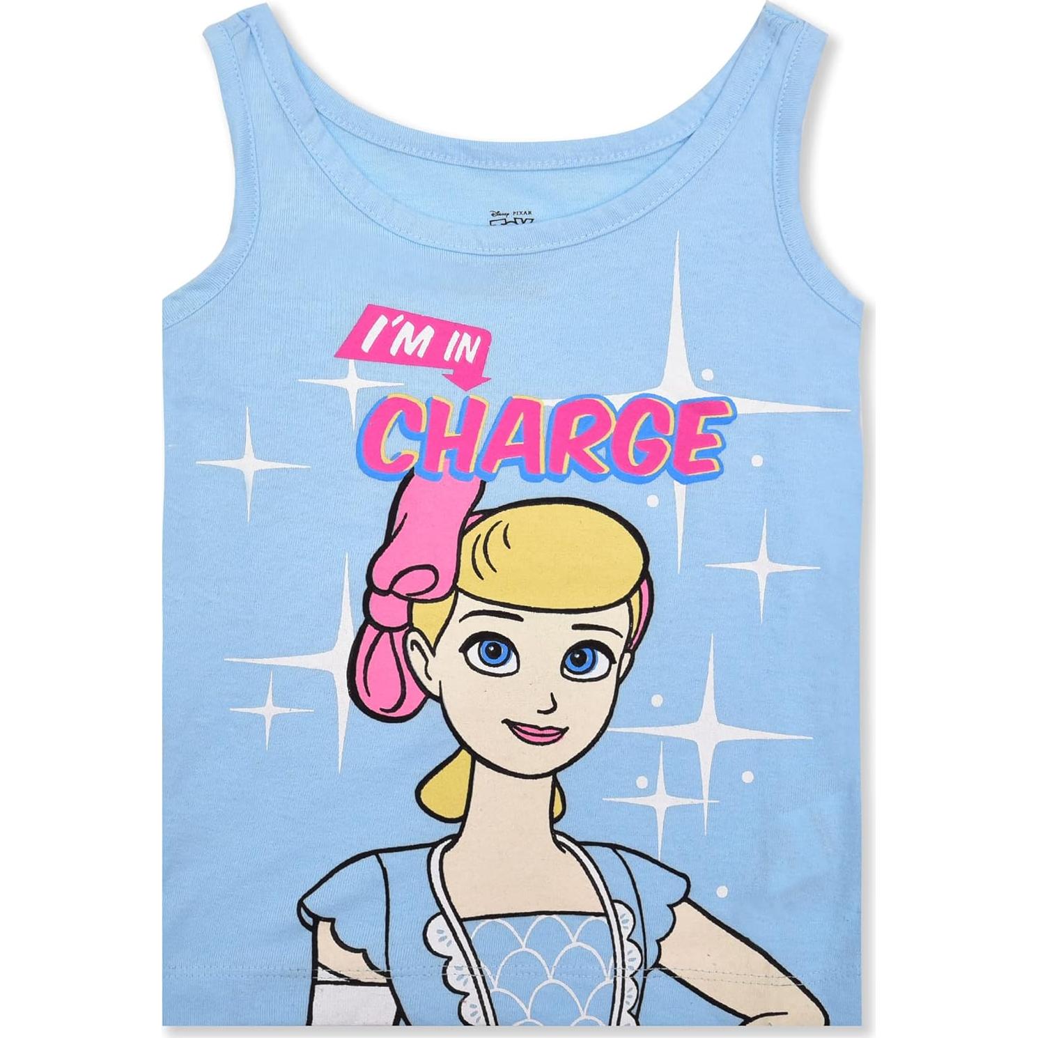 Disney Toy Story Girls’ 3 Pack Sleeveless Tank Top for Toddler and Little Kids – Pink/Blue/Yellow