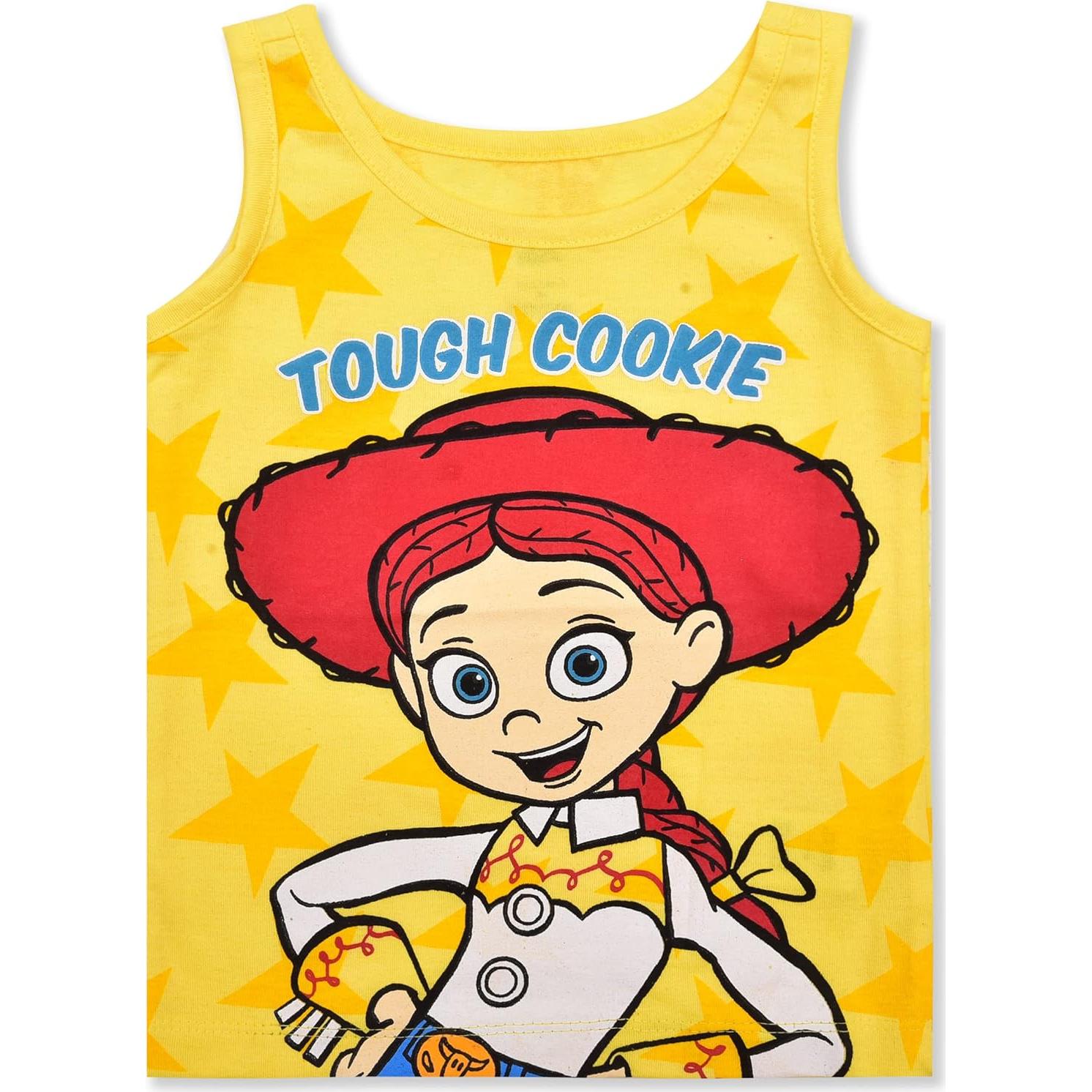 Disney Toy Story Girls’ 3 Pack Sleeveless Tank Top for Toddler and Little Kids – Pink/Blue/Yellow