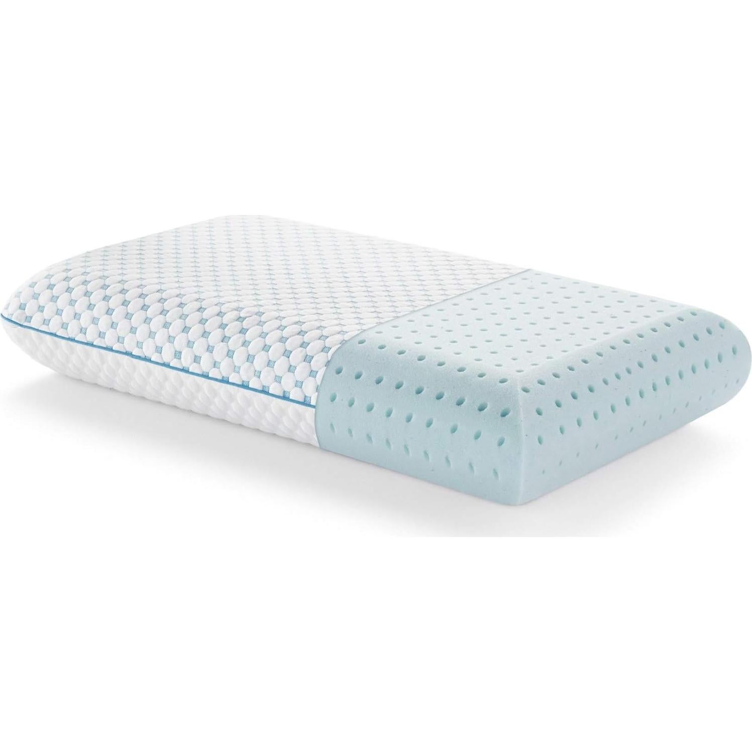 WEEKENDER Ventilated Gel Memory Foam Pillow with Reversible Cooling Cover – Two-Sided for All-Season Comfort – Washable Cover - Dorm Room Essentials - Standard,White