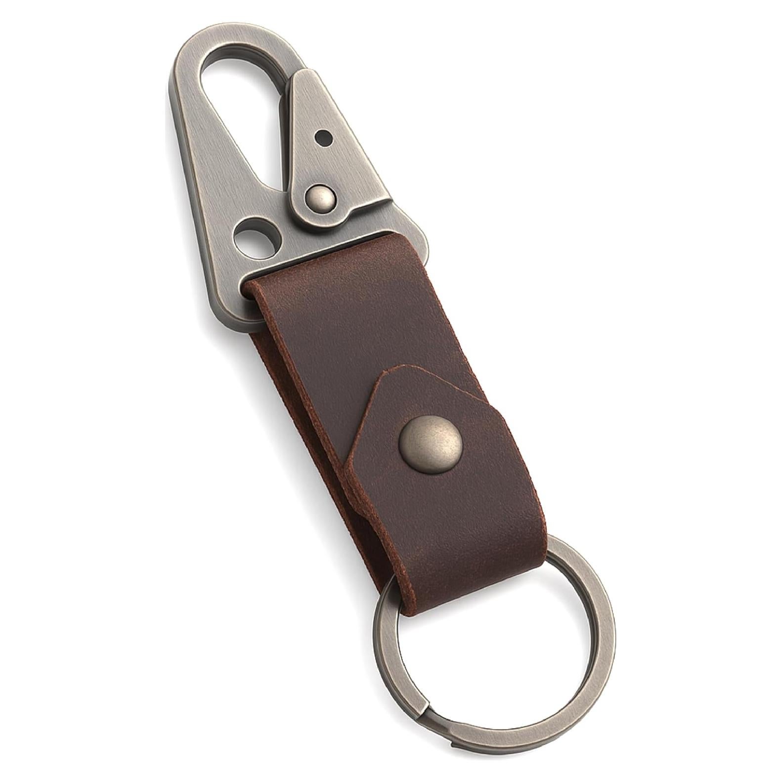 Llavero de cuero TheAntiq con clip táctico HK EDC