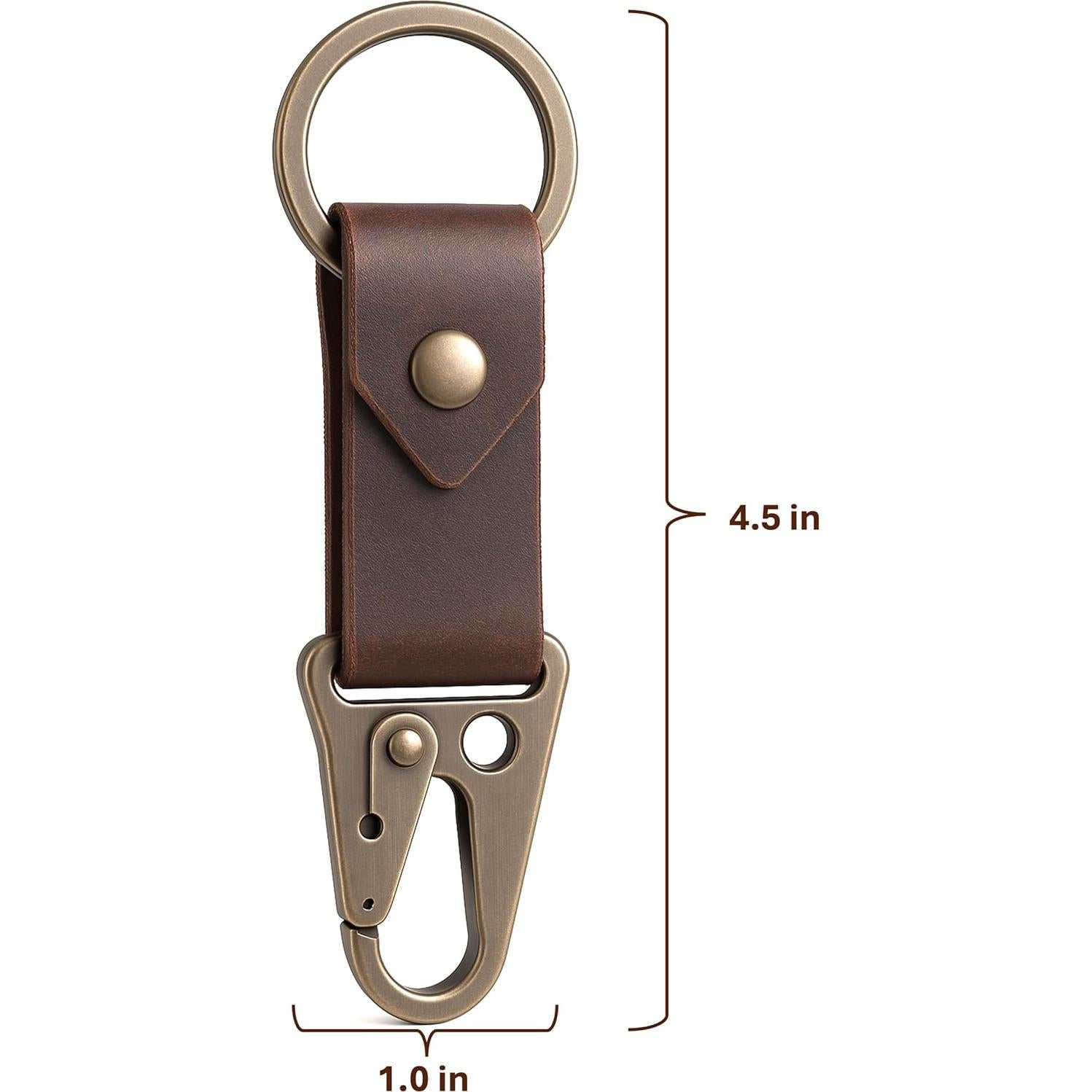 Llavero de cuero TheAntiq con clip táctico HK EDC