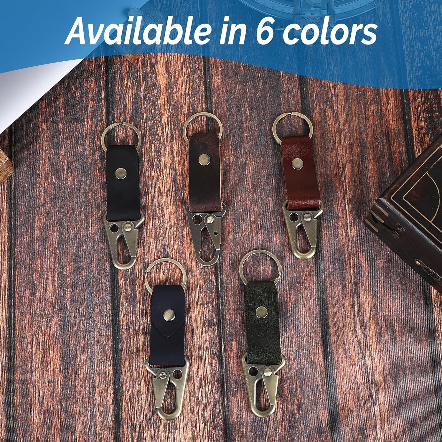 Llavero de cuero TheAntiq con clip táctico HK EDC