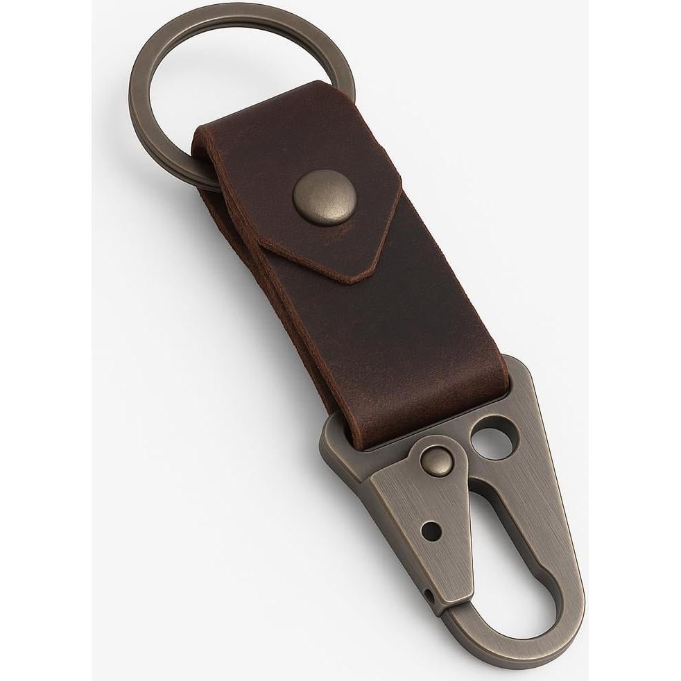 Llavero de cuero TheAntiq con clip táctico HK EDC