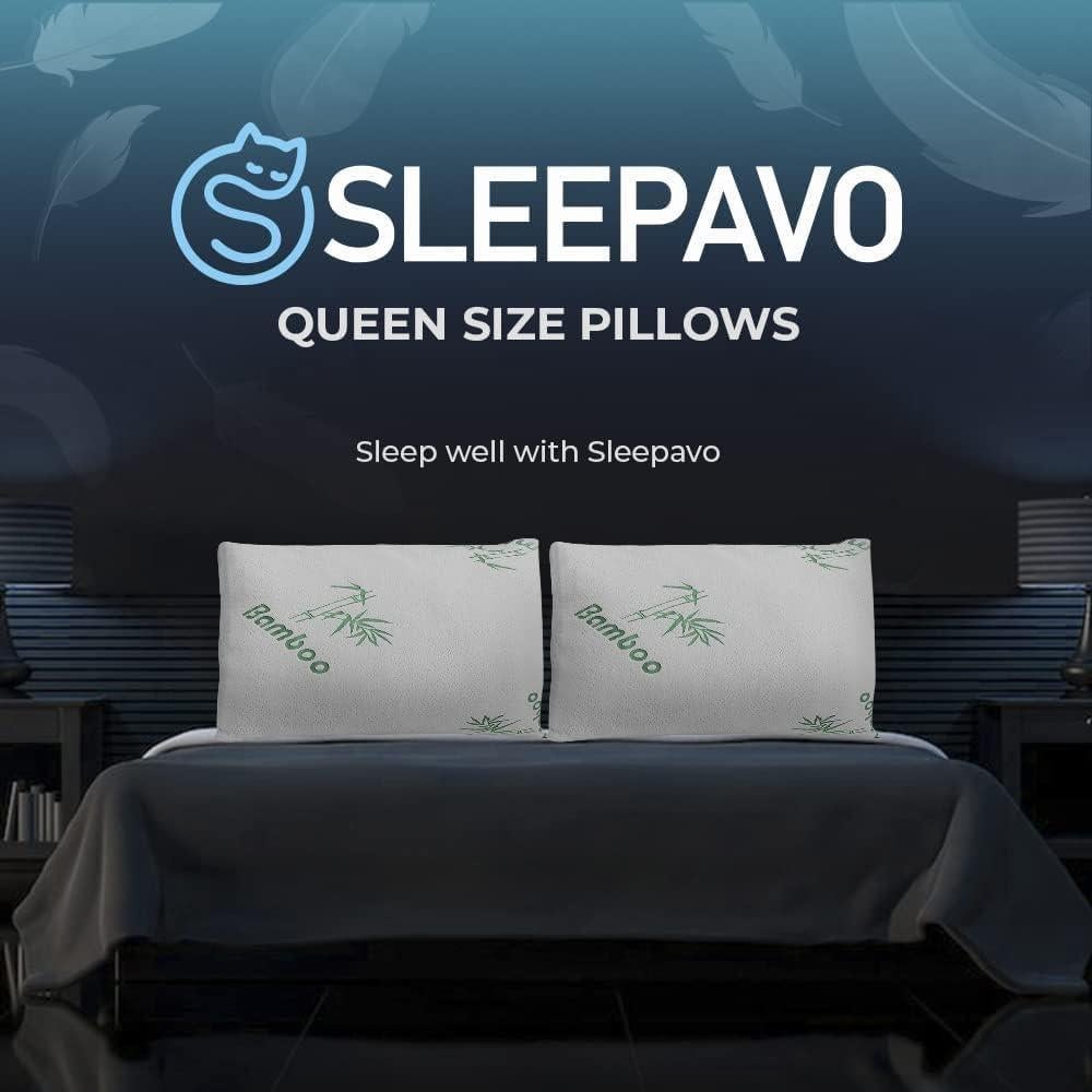Shredded Memory Foam Pillow Queen Size - Cooling Bed Pillow for Sleeping for Stomach, Back and Body - 1 Pack Queen Soft Comfy Cool Memory Pillows for Side Sleeper