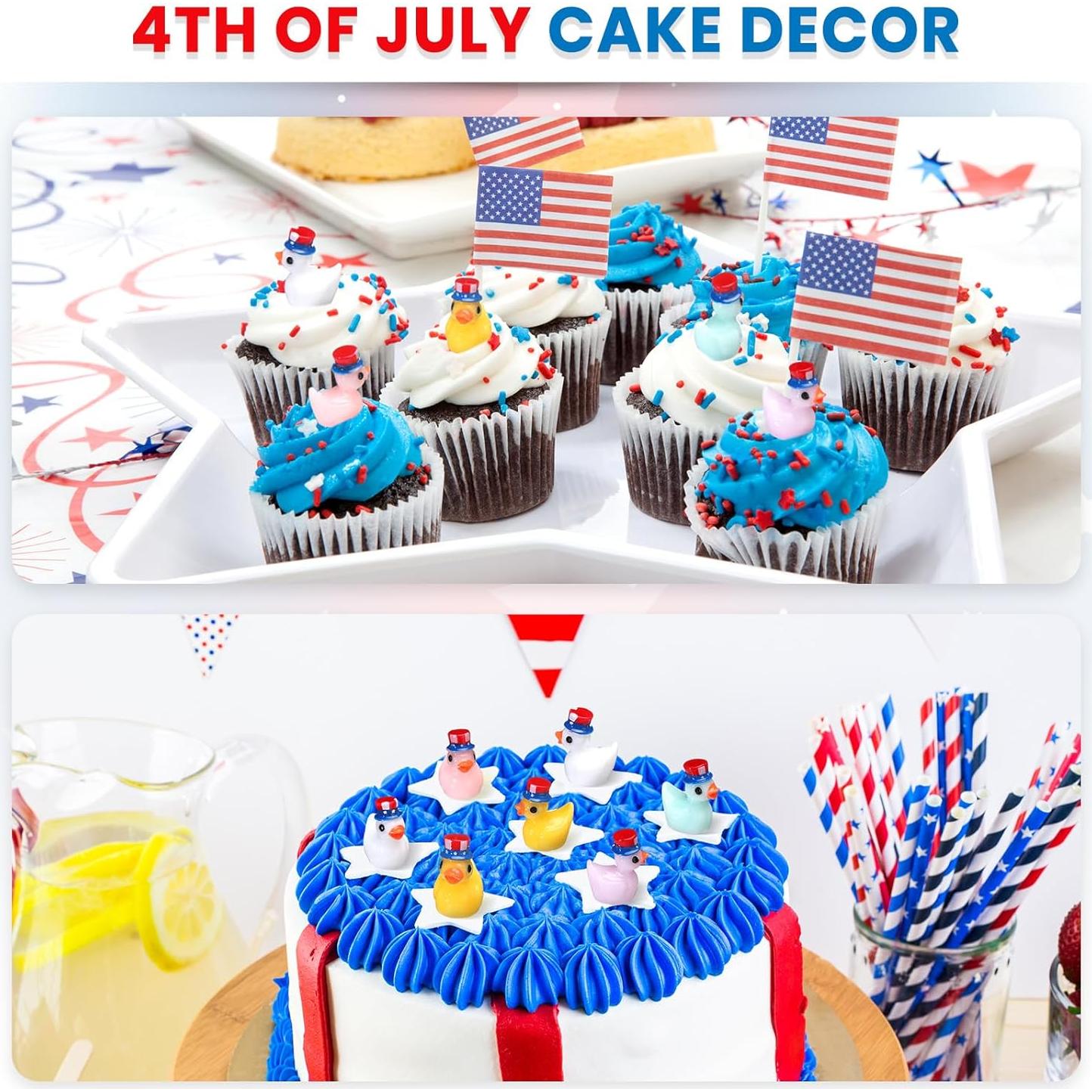 100 Patos de Resina Mini Patrióticos Memorywuu para Decoración